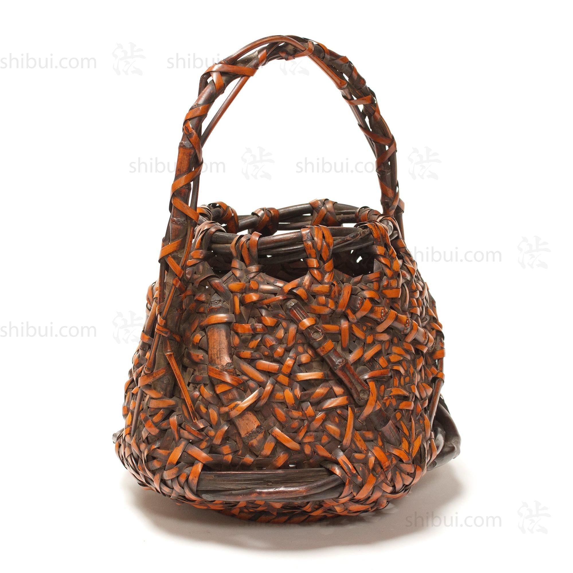 Beautiful Japanese Hanakago | Bamboo Root Flower Basket with Root Details