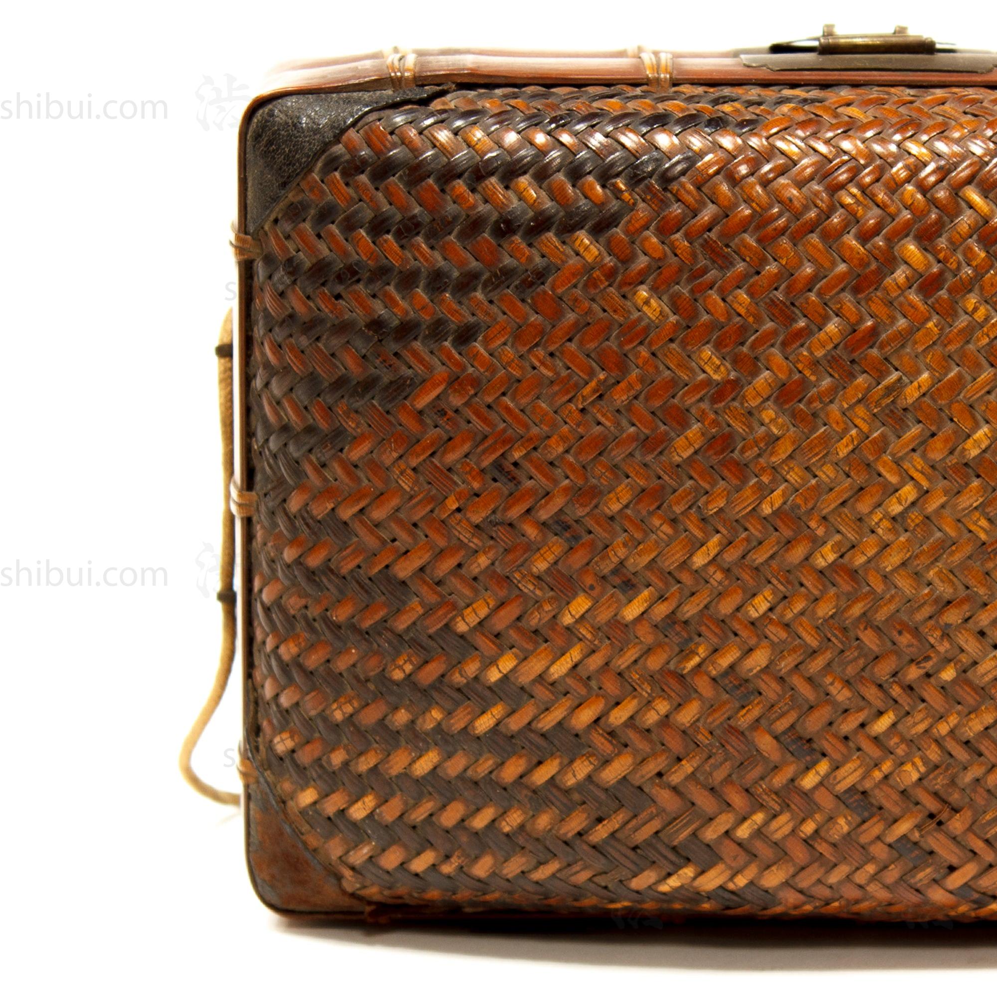 Japanese Antique Bamboo Woven Bento Basket