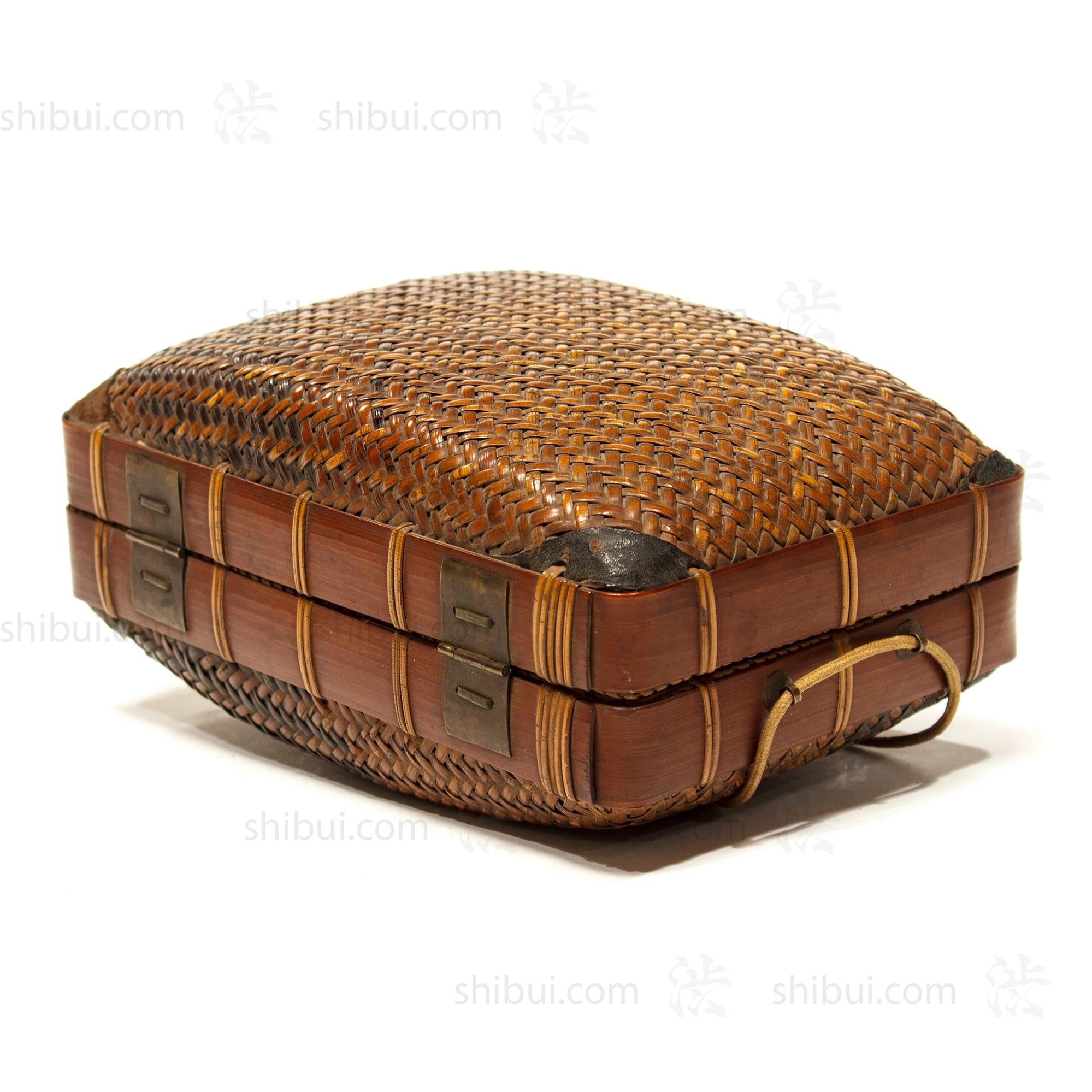 Japanese Antique Bamboo Woven Bento Basket