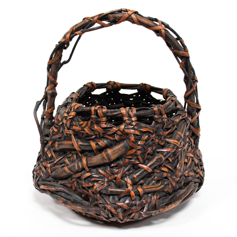 Beautiful Japanese Hanakago | Bamboo Root Flower Basket with Root Details