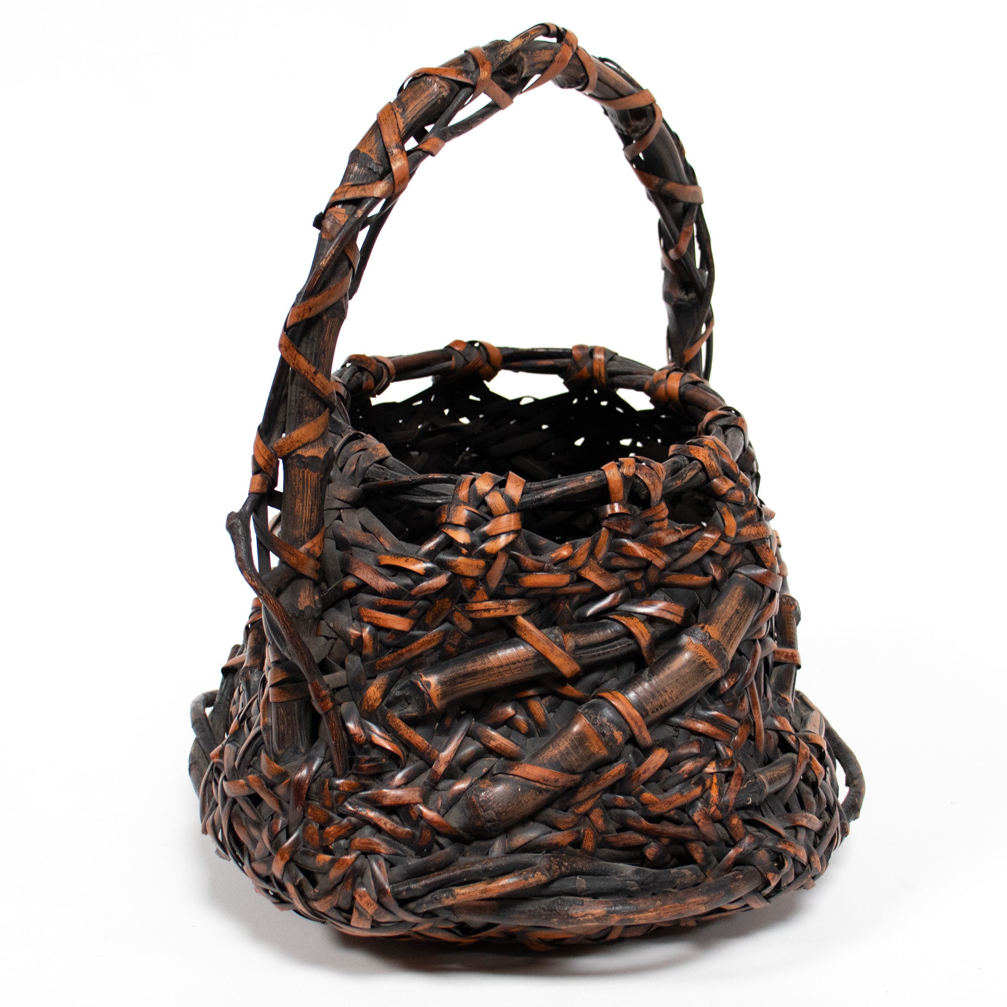 Beautiful Japanese Hanakago | Bamboo Root Flower Basket with Root Details