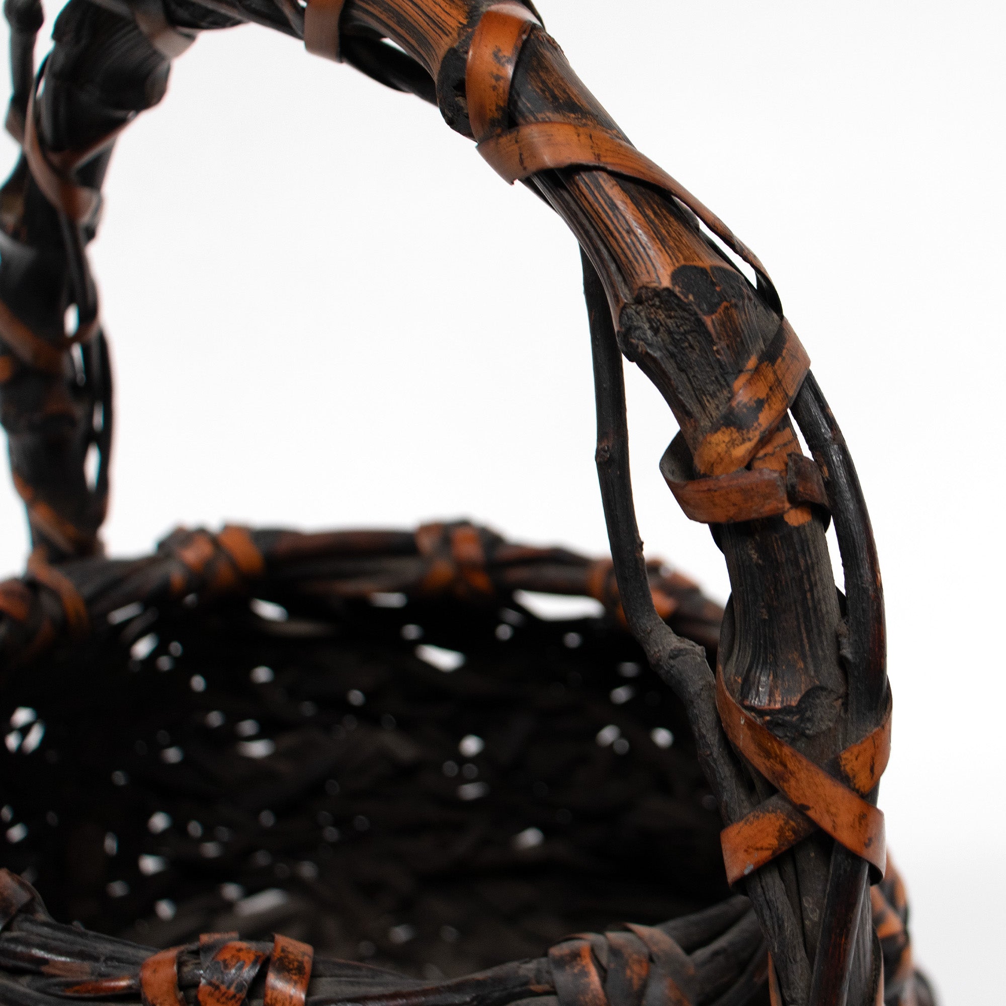 Beautiful Japanese Hanakago | Bamboo Root Flower Basket with Root Details