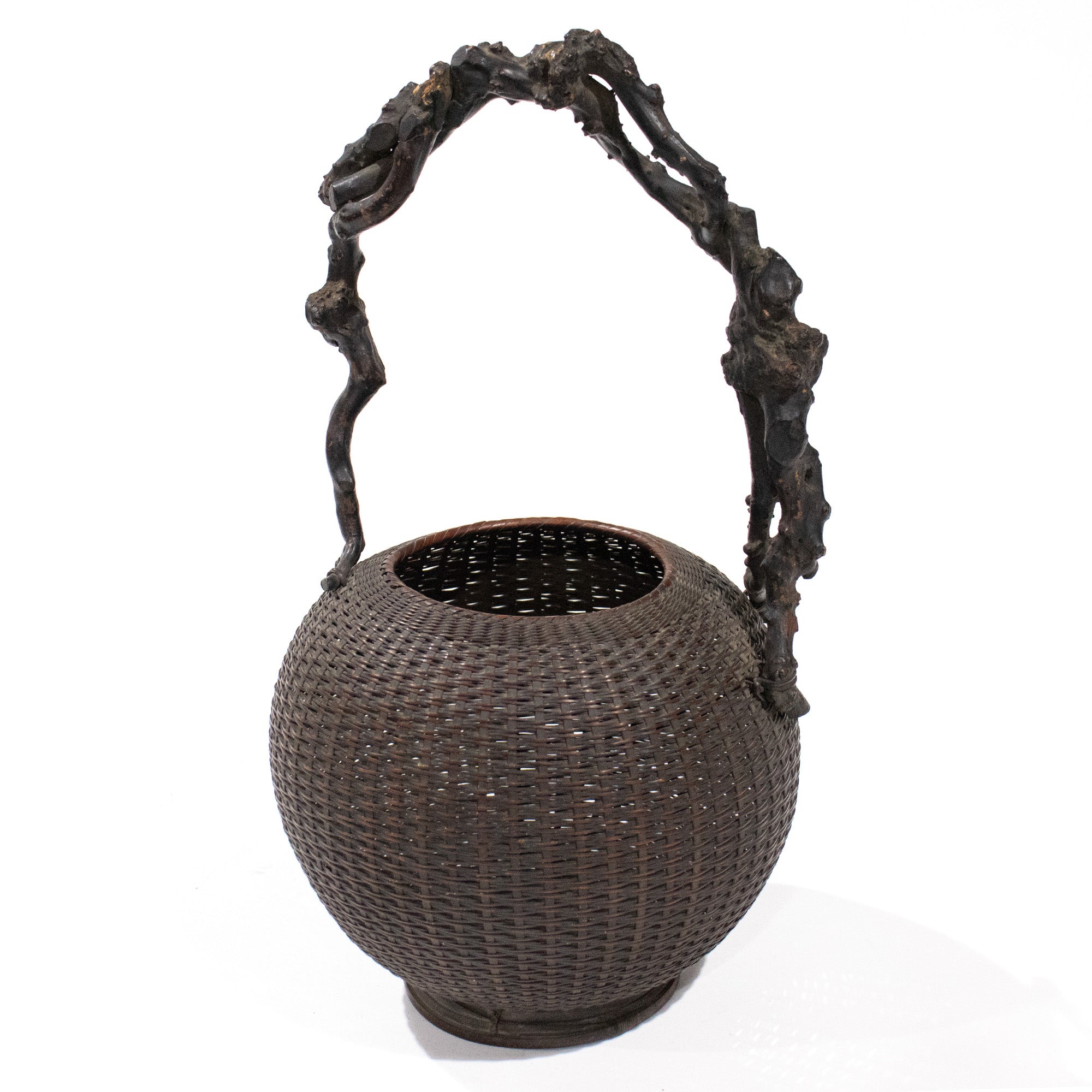 Hanakago | Bamboo Flower Basket with Wisteria Root Handle