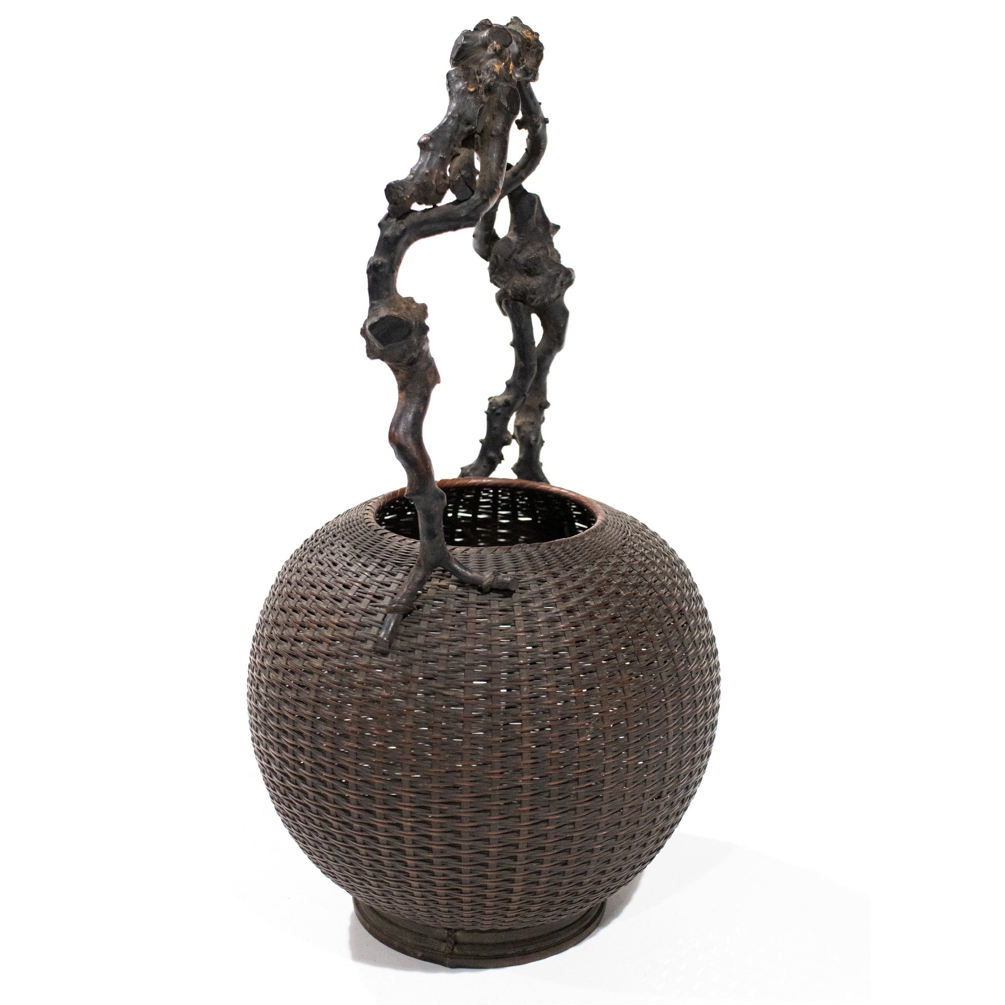 Hanakago | Bamboo Flower Basket with Wisteria Root Handle