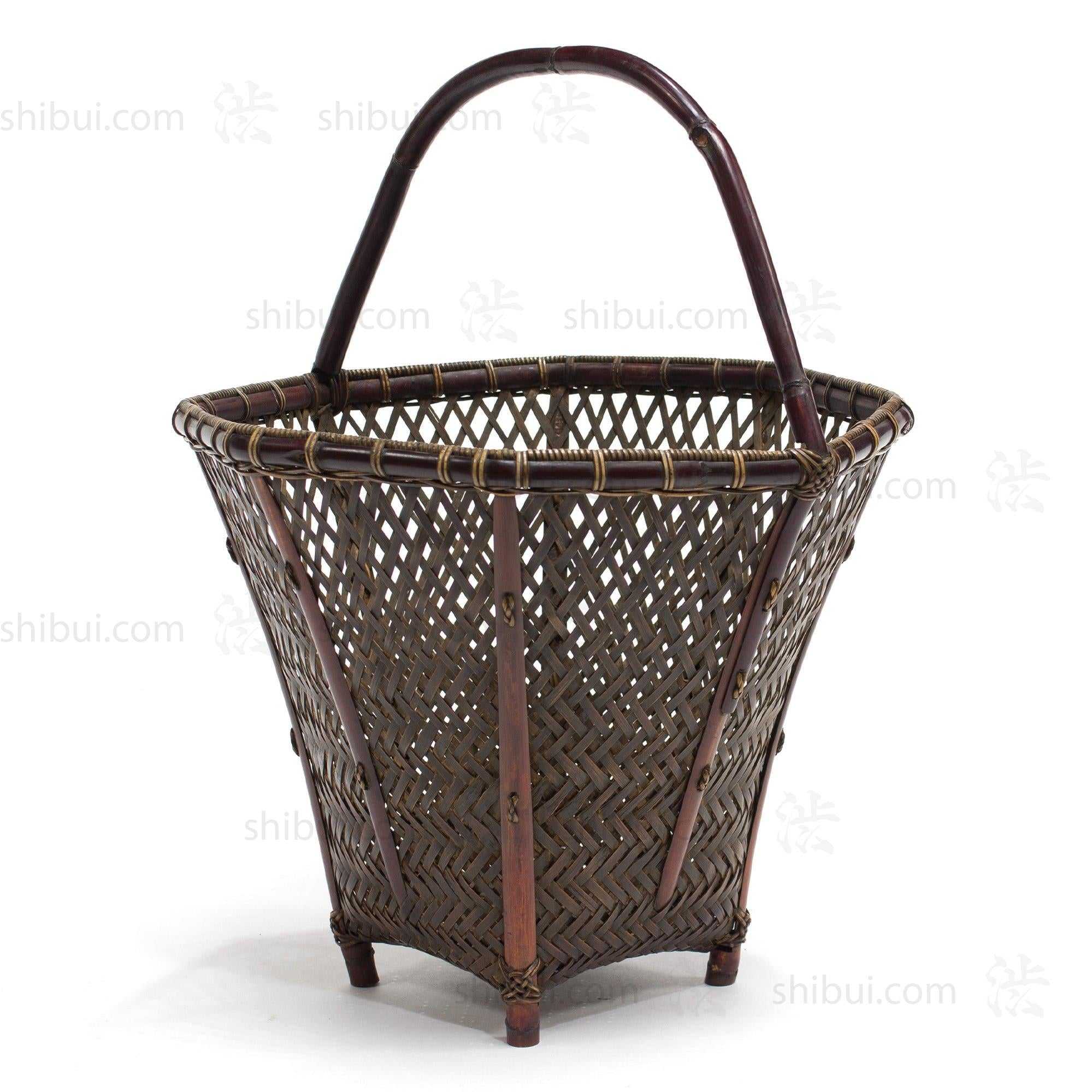 Kiyohosai Signed Octagonal Bamboo Ikebana Basket