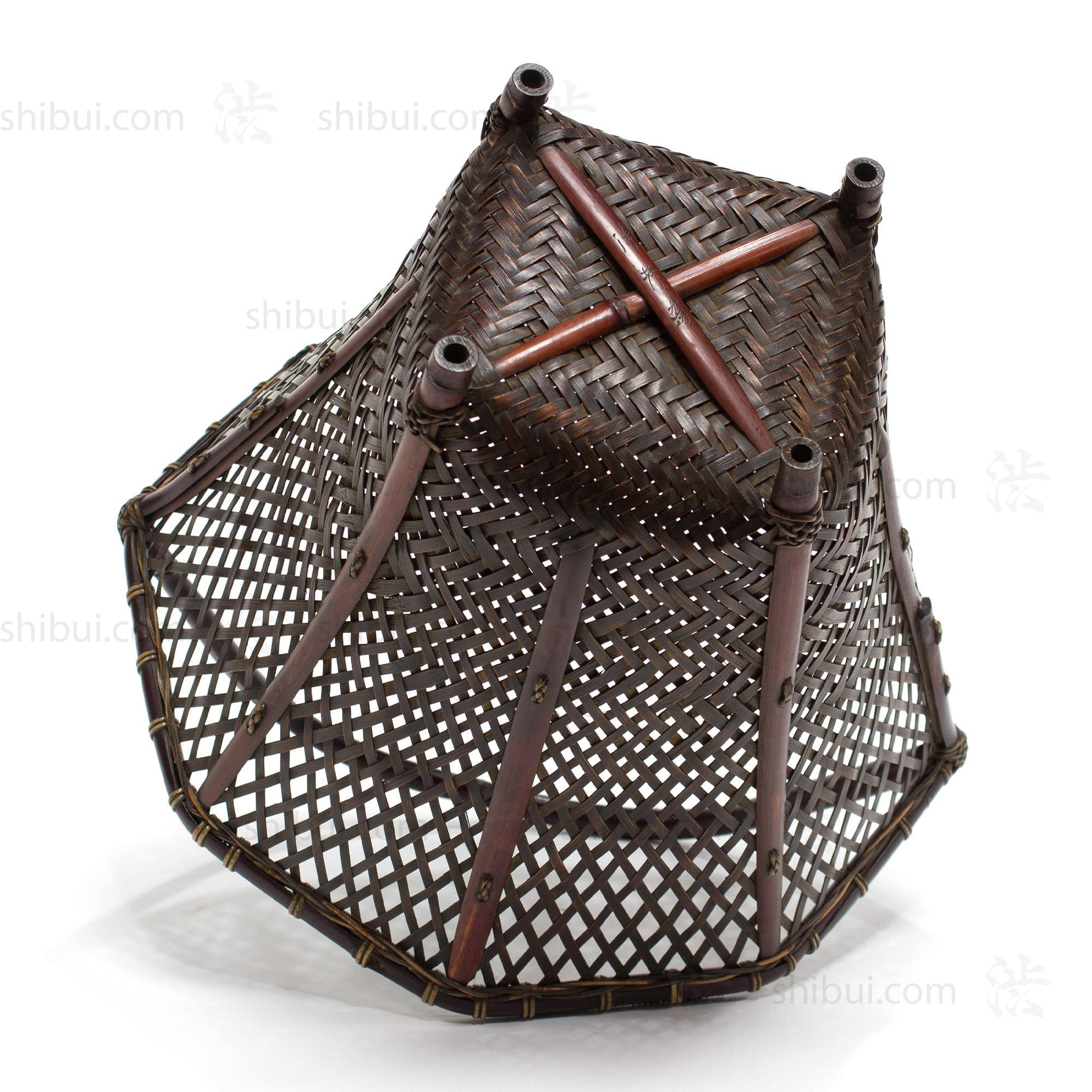 Kiyohosai Signed Octagonal Bamboo Ikebana Basket