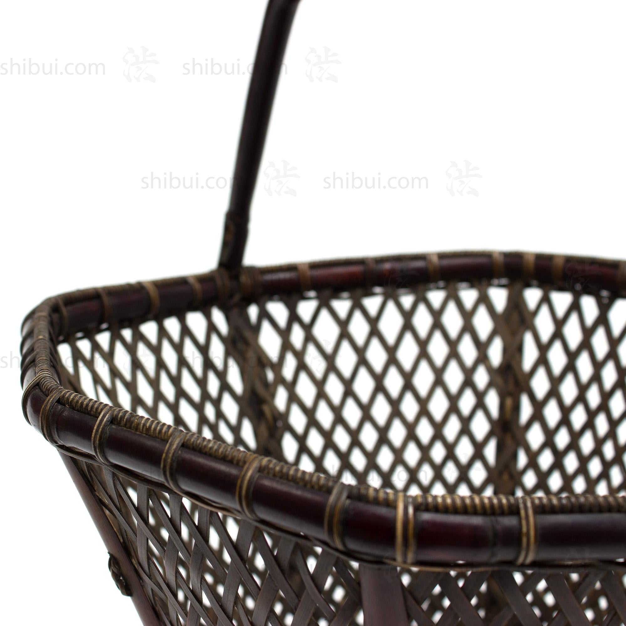 Kiyohosai Signed Octagonal Bamboo Ikebana Basket