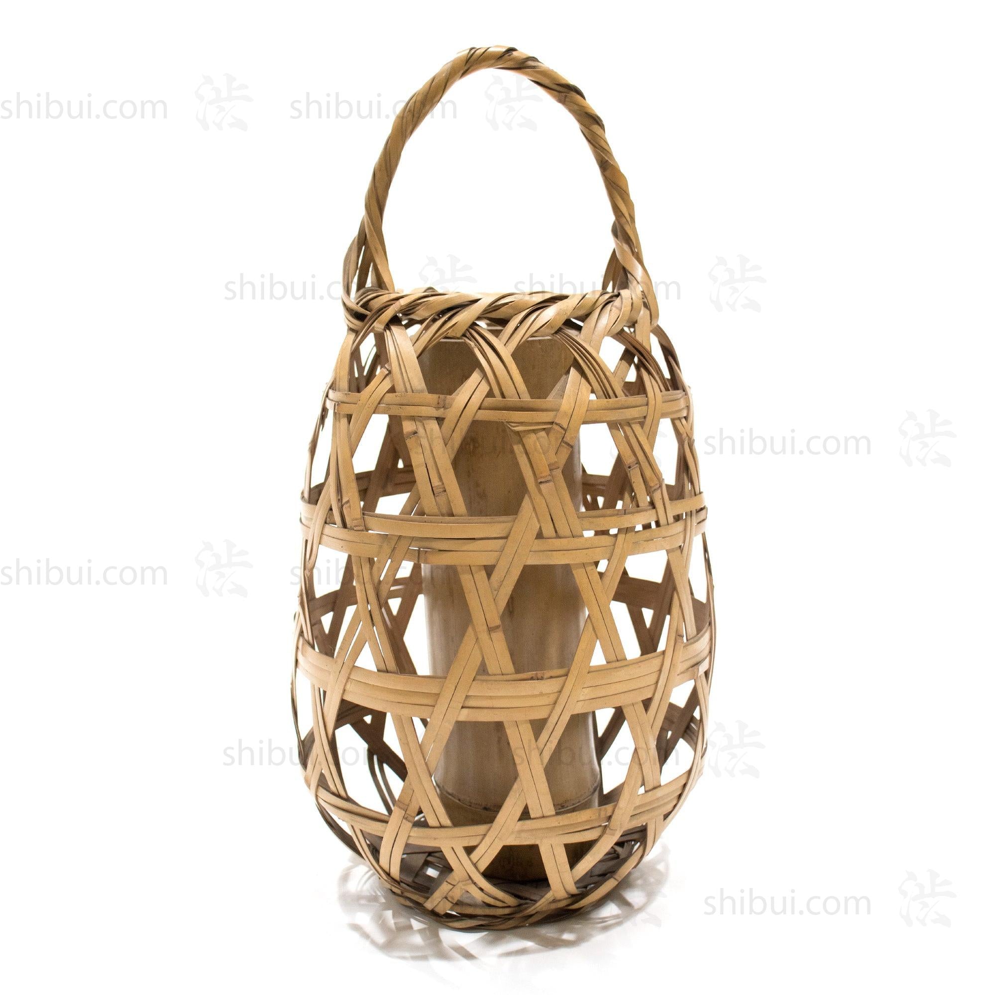 Signed Japanese Ikebana Flower Bamoo Basket