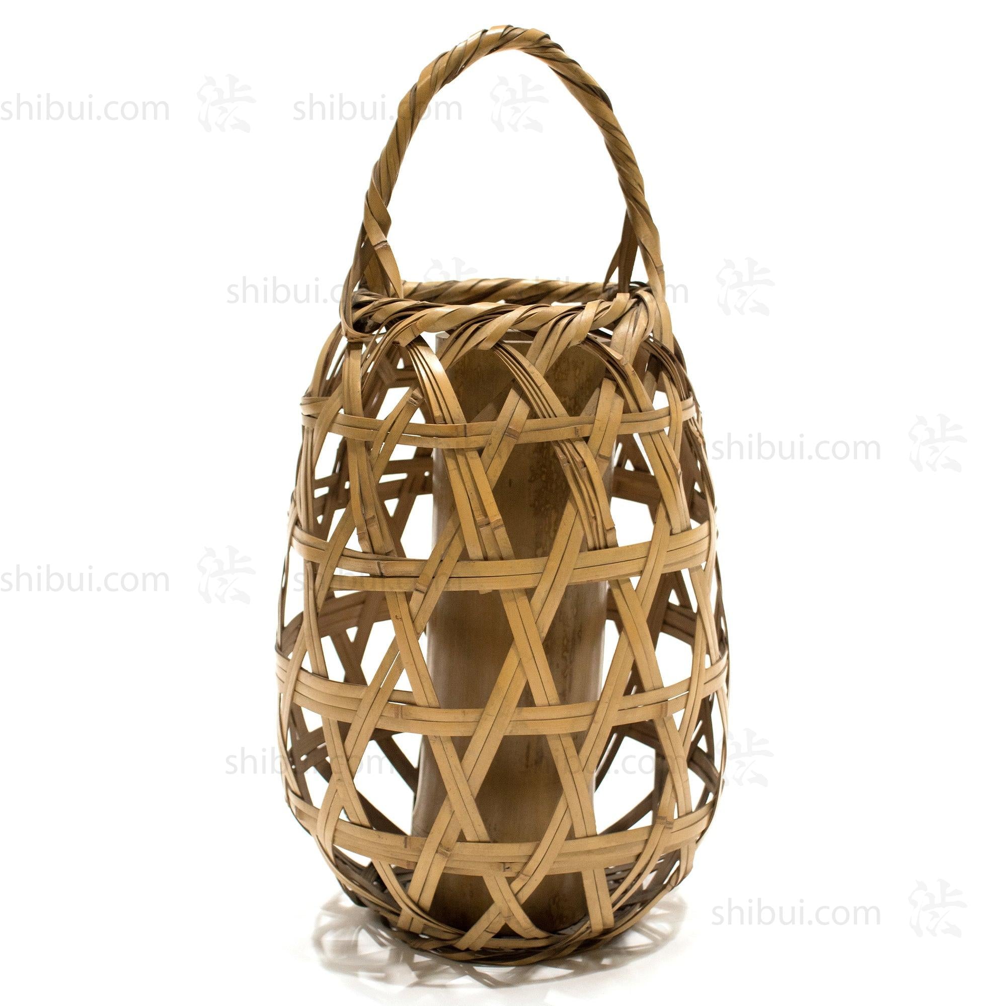 Signed Japanese Ikebana Flower Bamoo Basket