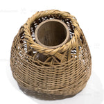 Signed Blond Bamboo Wall Ikebana Basket