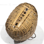 Signed Blond Bamboo Wall Ikebana Basket
