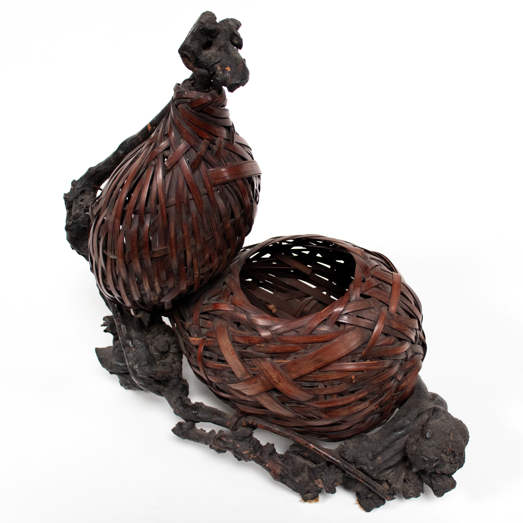 Bird's Nest Hanakago Japanese Bamboo Ikebana Flower Basket