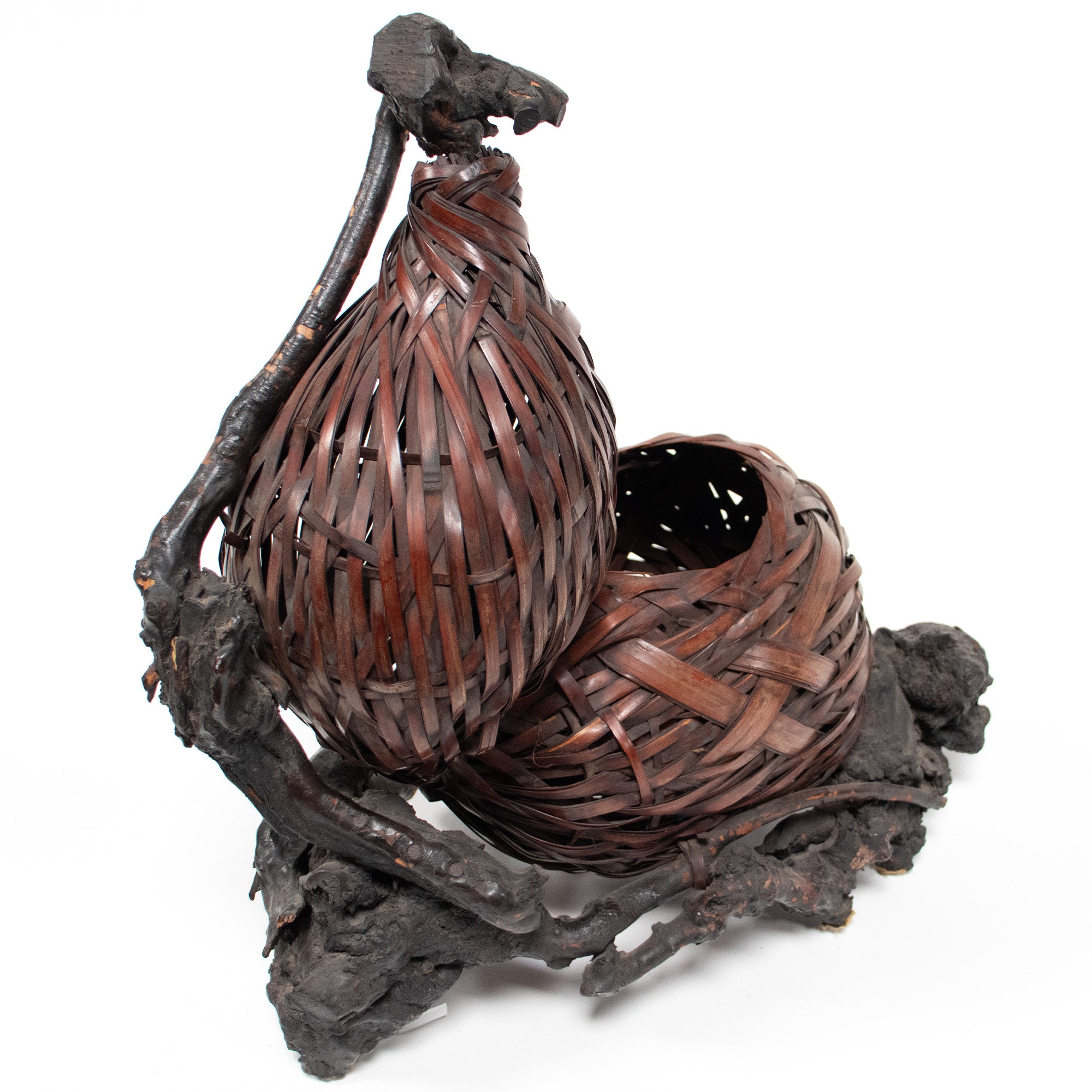 Bird's Nest Hanakago Japanese Bamboo Ikebana Flower Basket