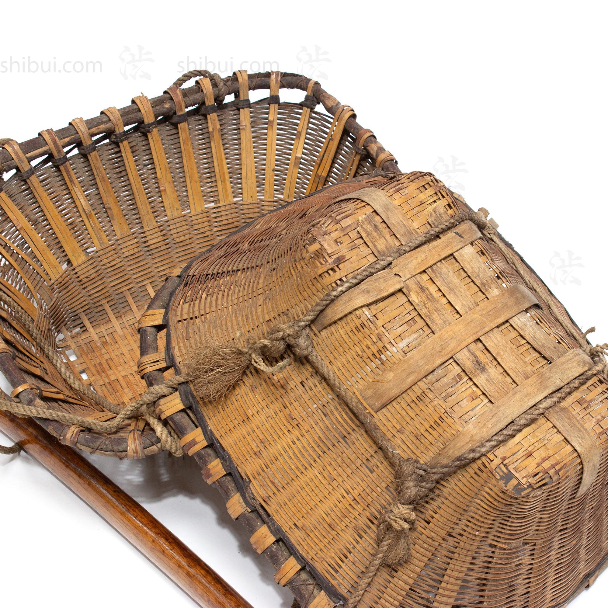 Vegetable Seller's Bamboo Basket Pair