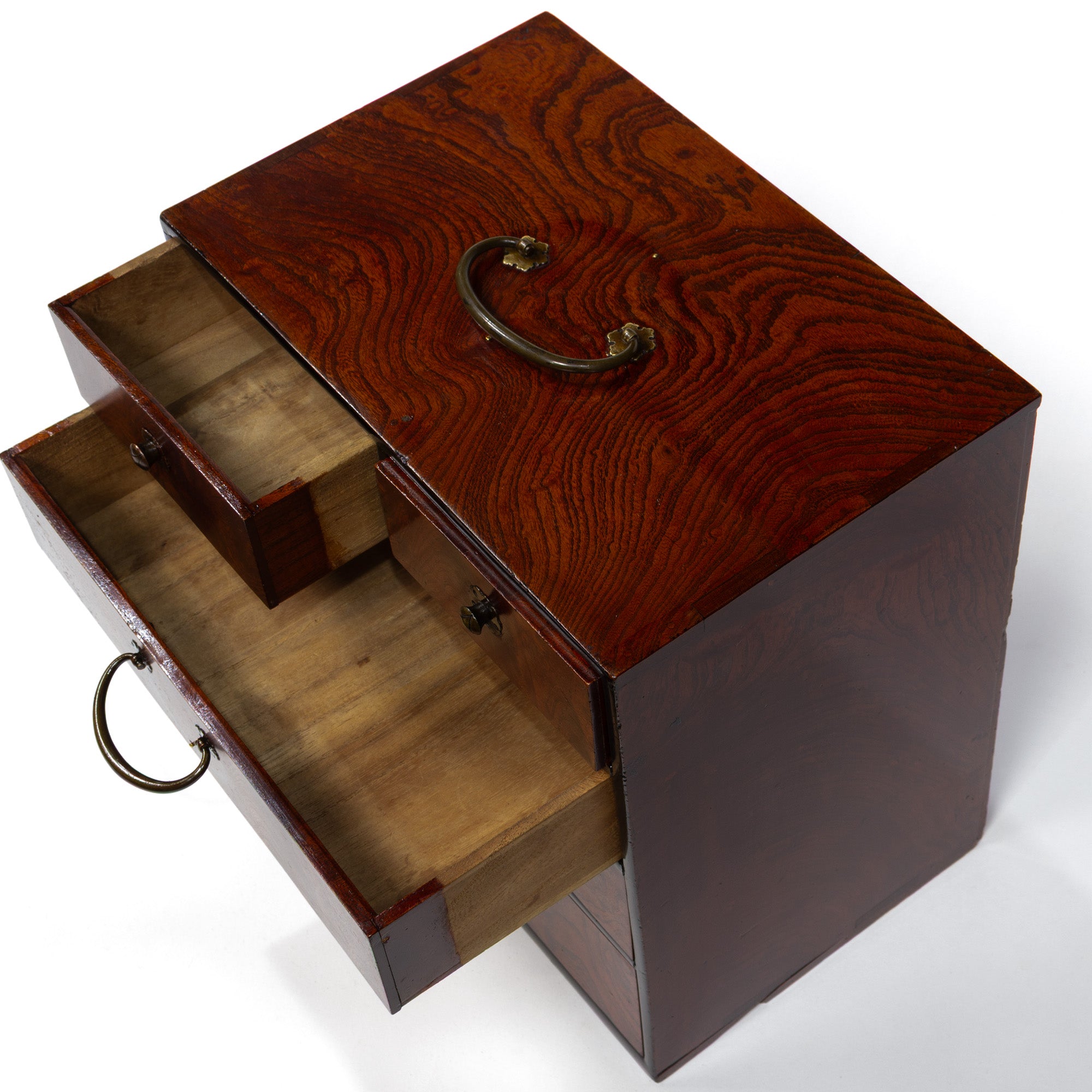 Single Board Sakata Hari Bako Japanese Antique Sewing Box