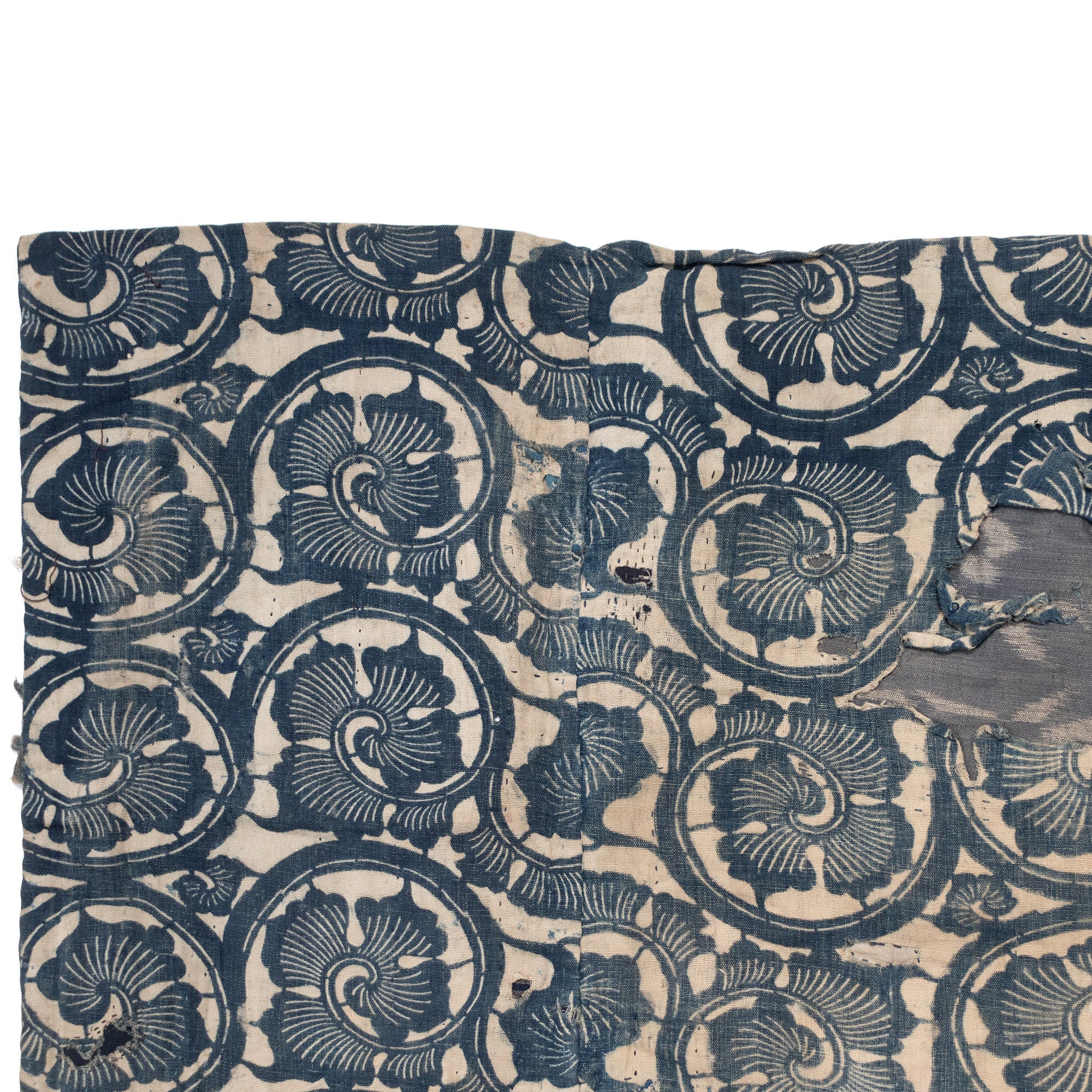 Katazome Boro Multilayer Blanket | Japanese Indigo