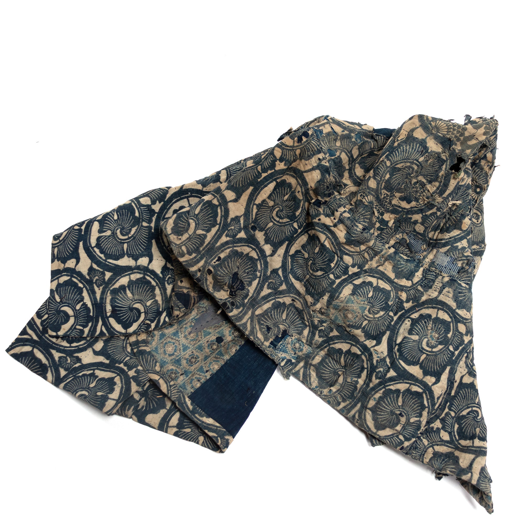 Katazome Boro Multilayer Blanket | Japanese Indigo