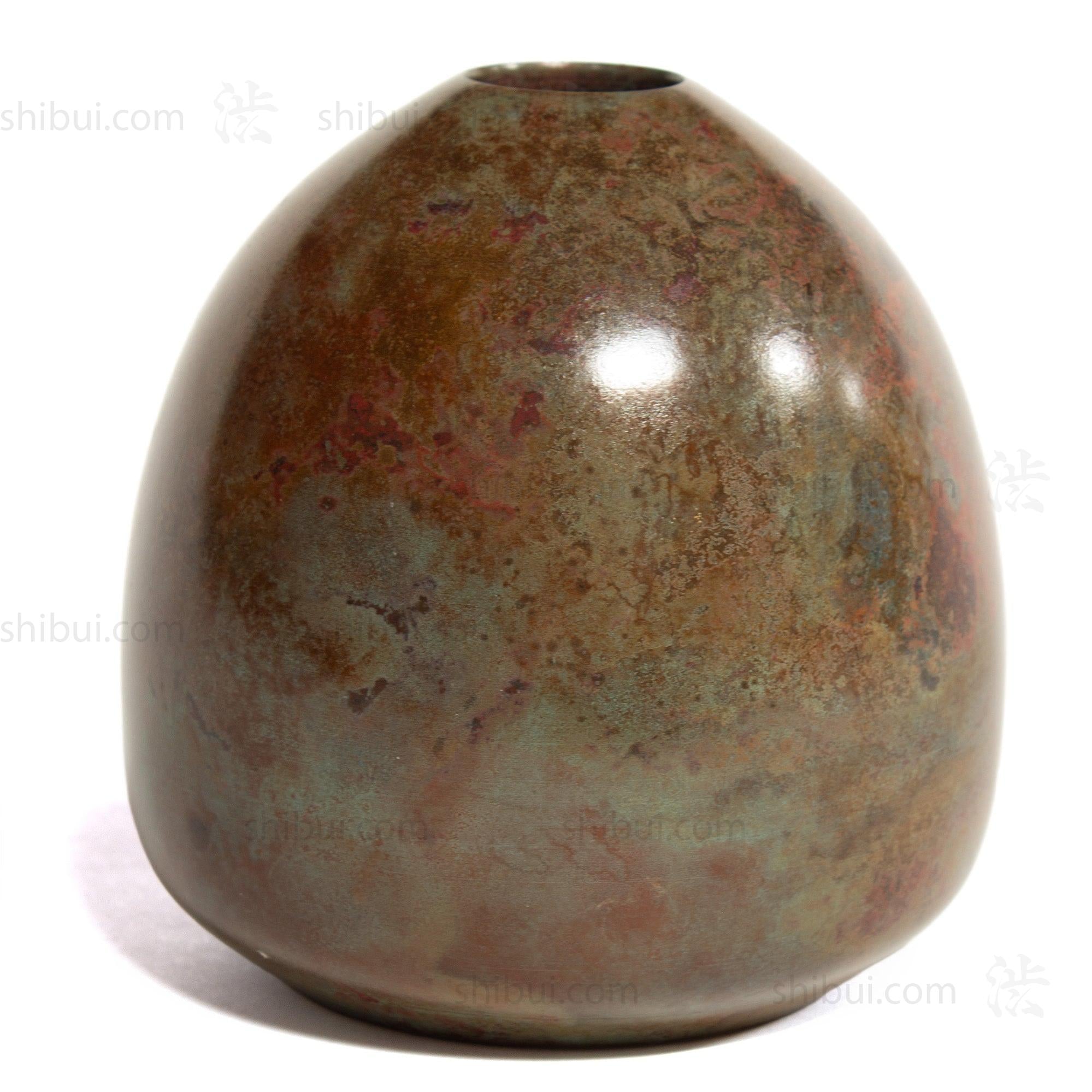 Red and Blue Vintage Bronze Flower Vase