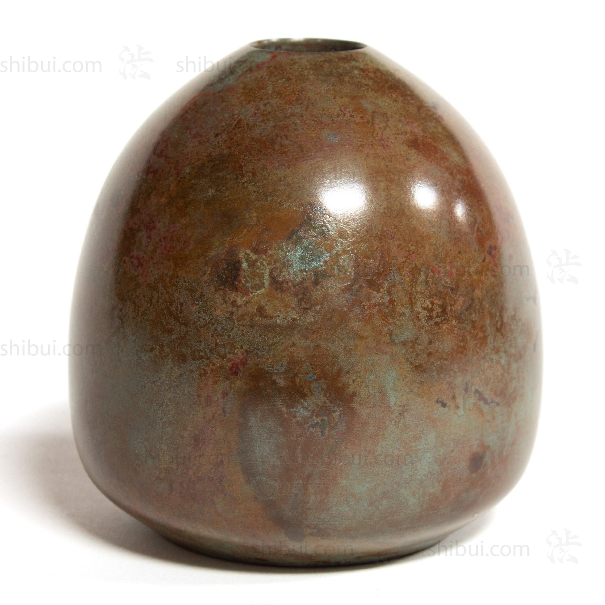 Red and Blue Vintage Bronze Flower Vase