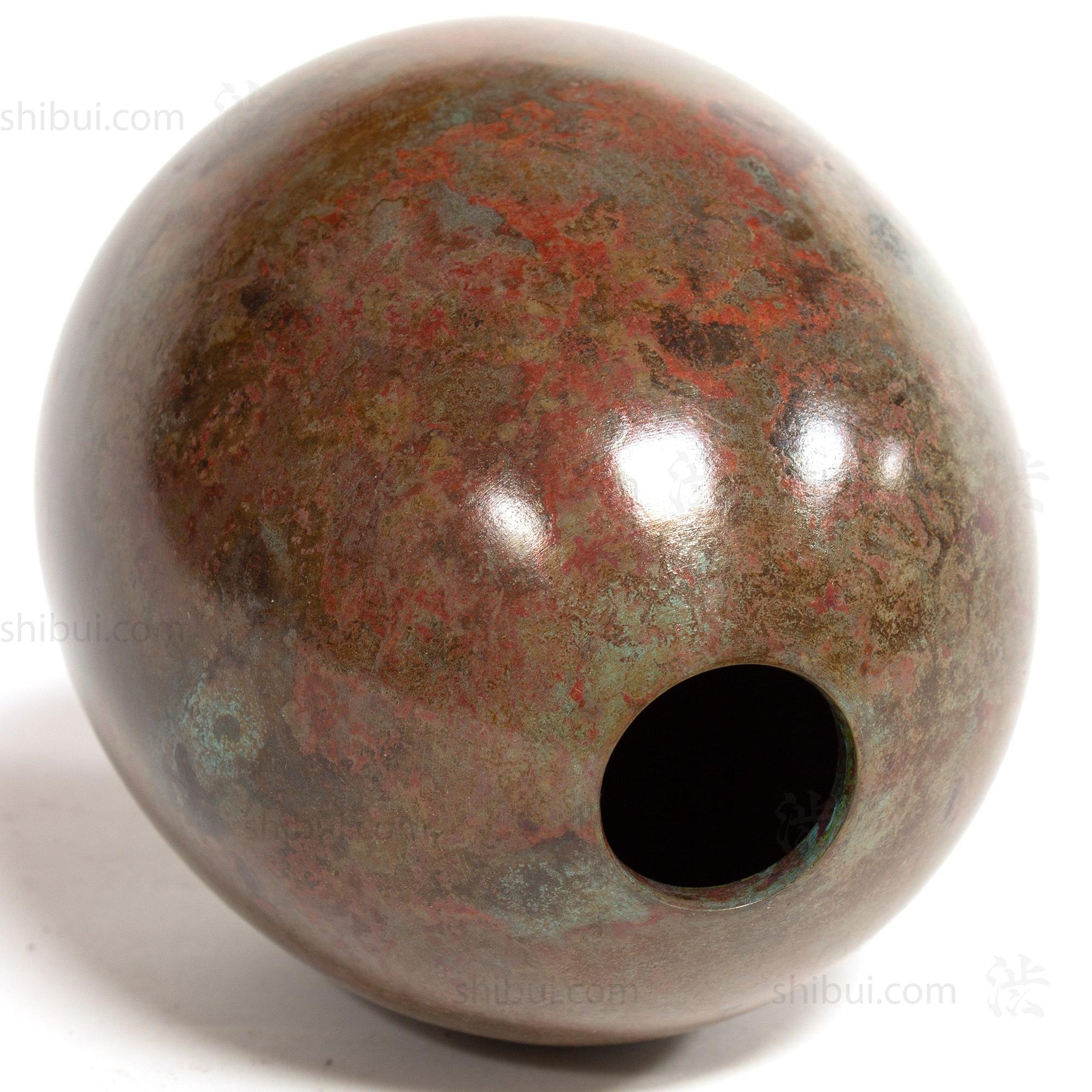 Red and Blue Vintage Bronze Flower Vase