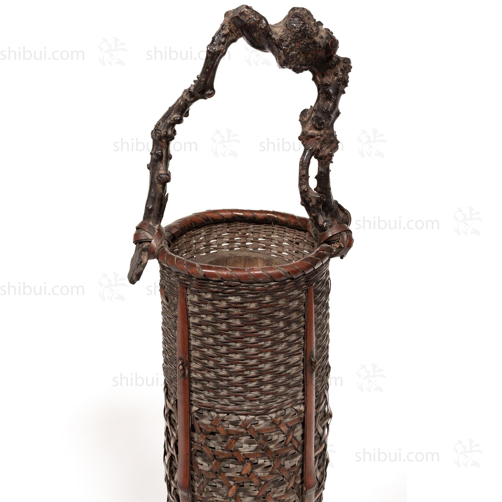 Hanakago | Bamboo Flower Basket with Wisteria Root Handle