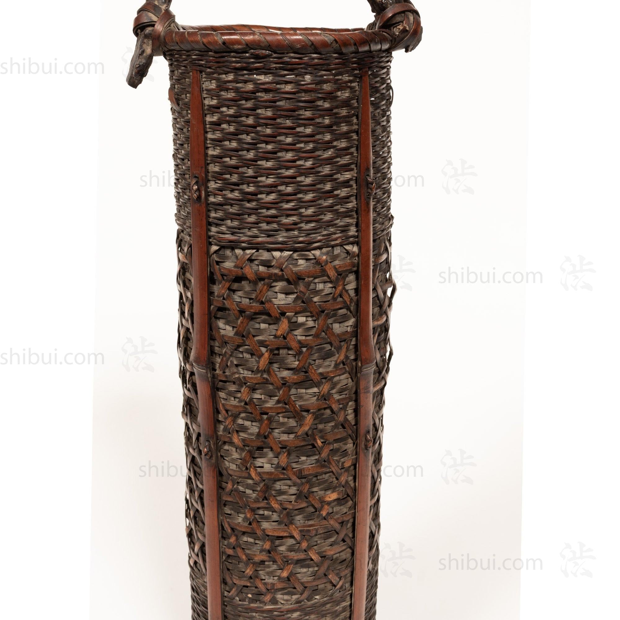 Hanakago | Bamboo Flower Basket with Wisteria Root Handle