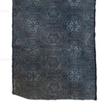 Japanese Indigo Katazome Panel Textile Tortise Shell and Flower Pattern