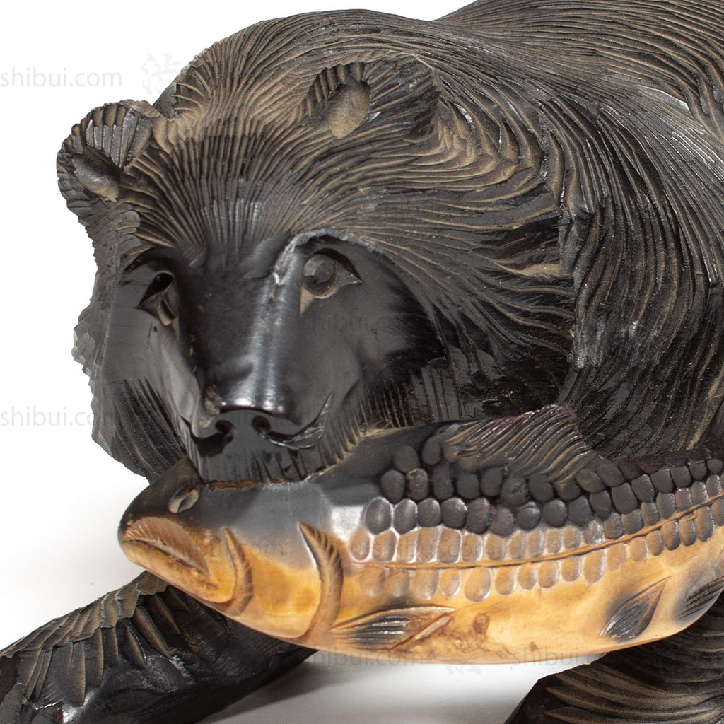 Kibori Kuma | Hand Carved Wood Bear | Japanese Hand Carved Bear