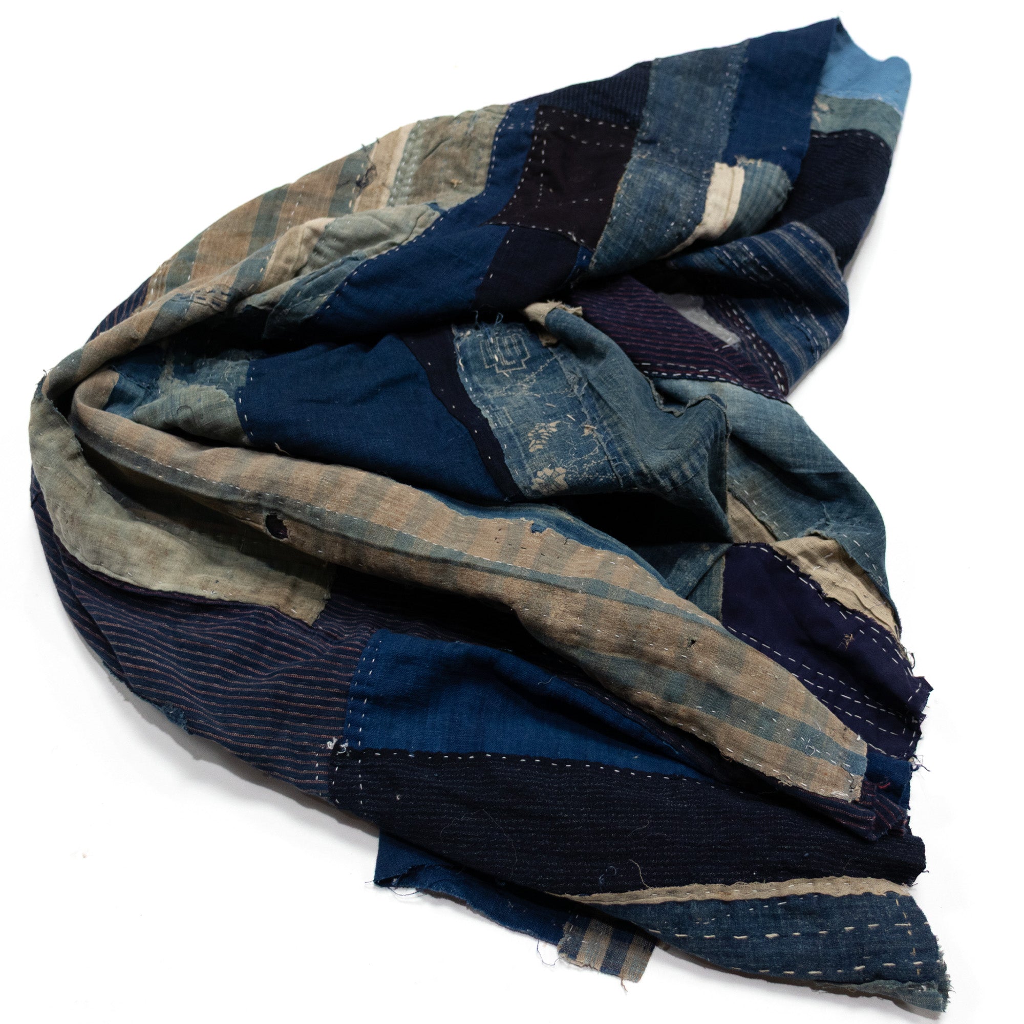 Indigo Boro Sheet | Japanese Patchwork Textile