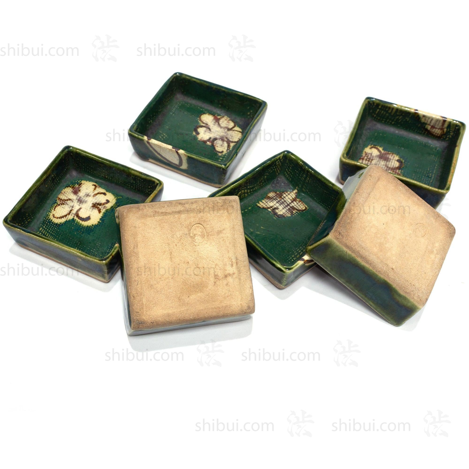 Antique Oribe Ware small Plates