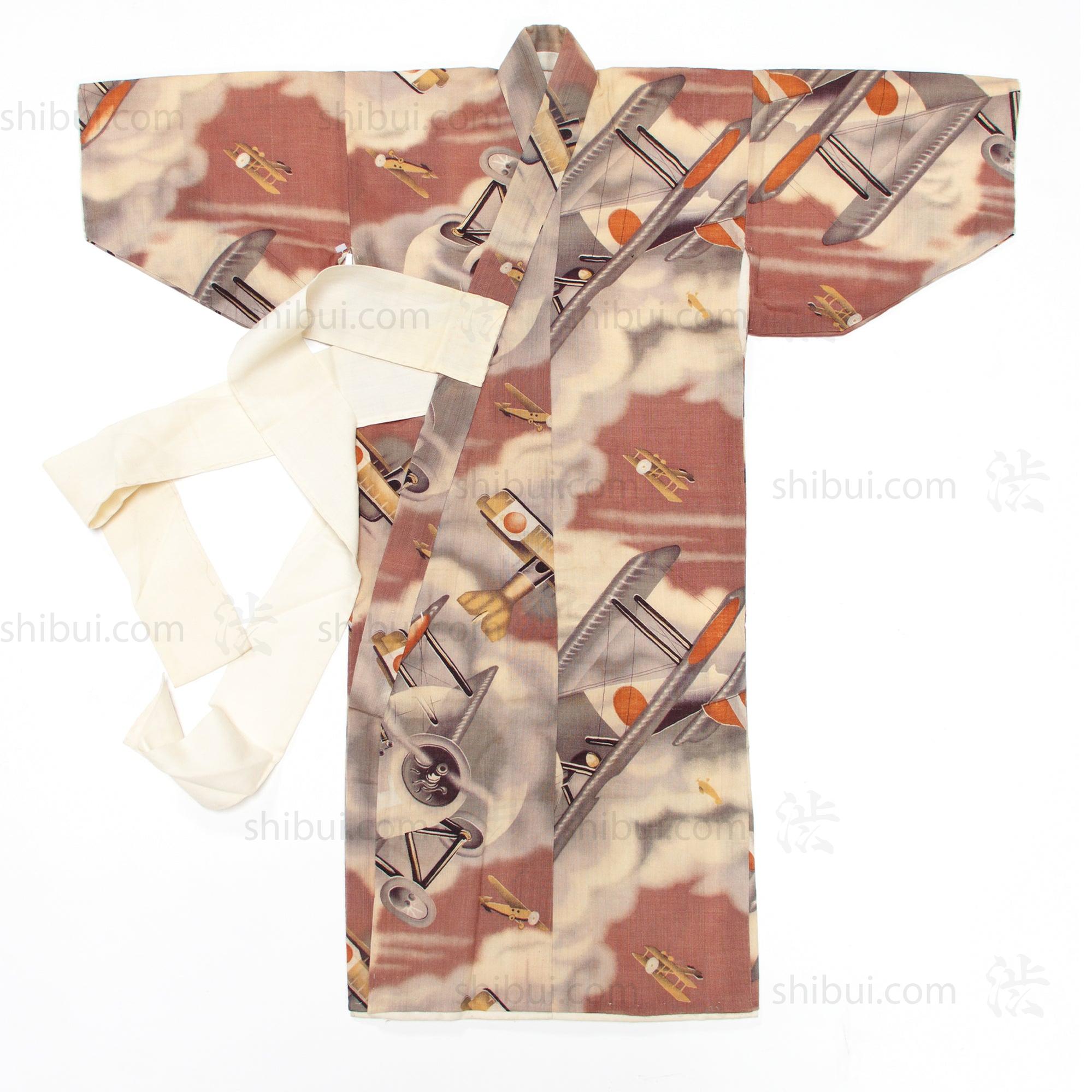 1930s Vintage Propaganda Biplane Childs Kimono