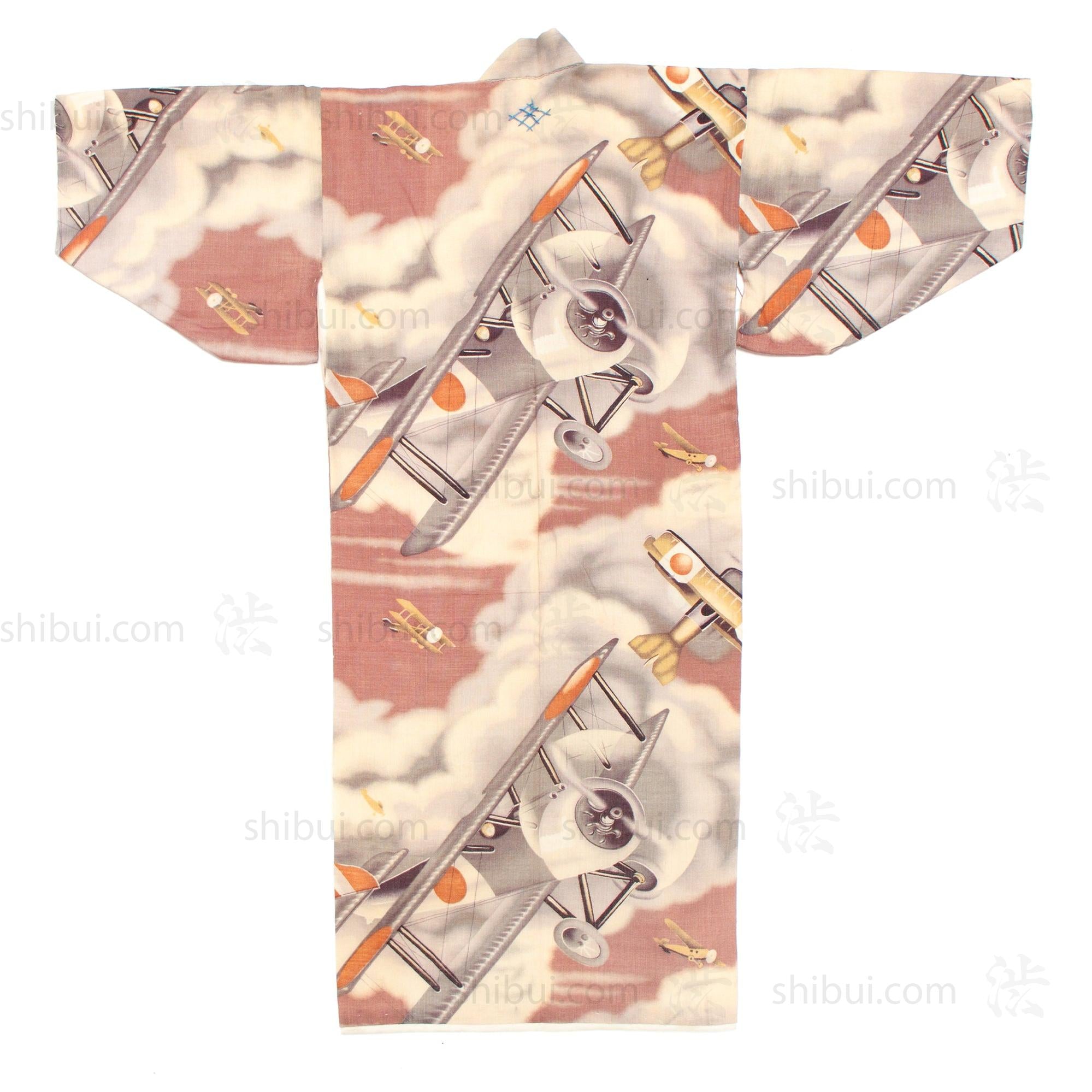 1930s Vintage Propaganda Biplane Childs Kimono