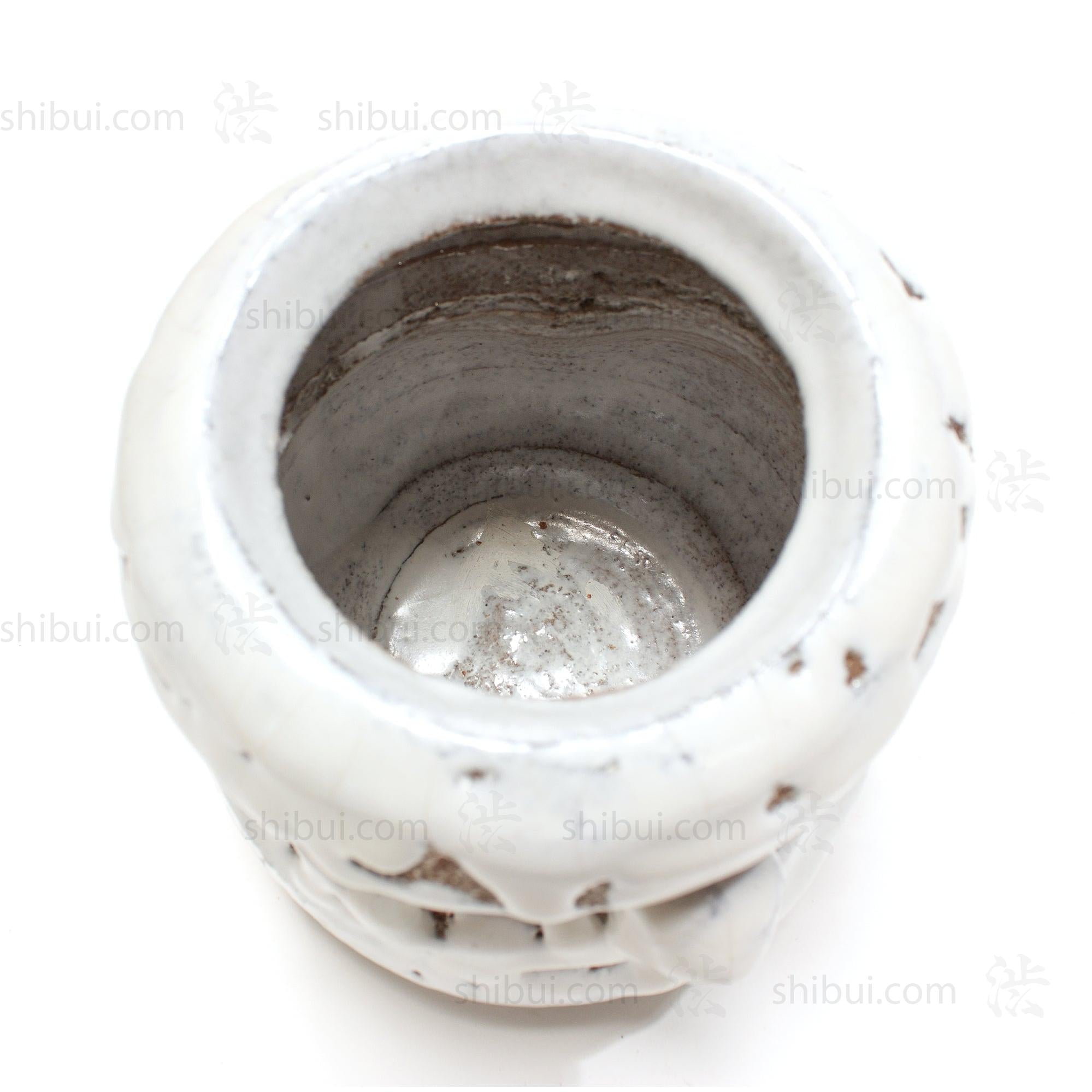 Hagi Mizusashi with Crawling Shino by Takamise Seiko | Water Jar for Tea Ceremony