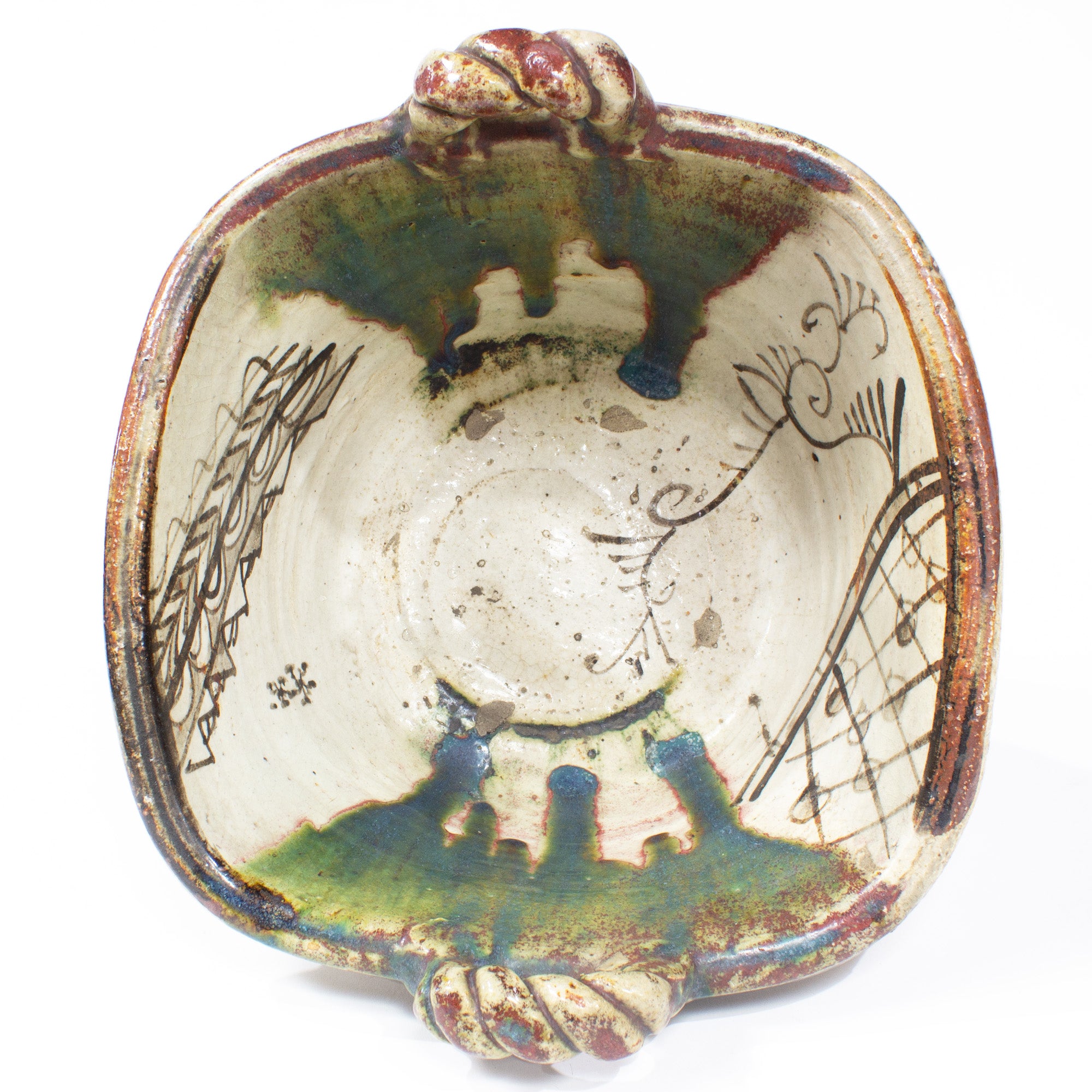 Oribe Basin with Handles | Japanese Large Bowl