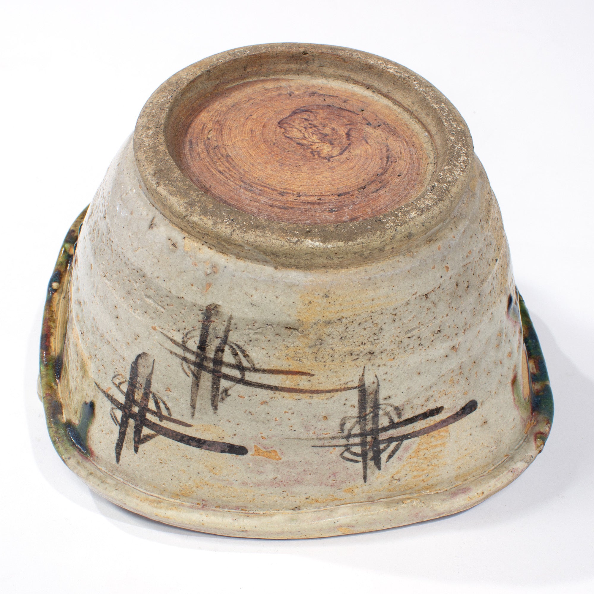 Oribe Basin with Handles | Japanese Large Bowl