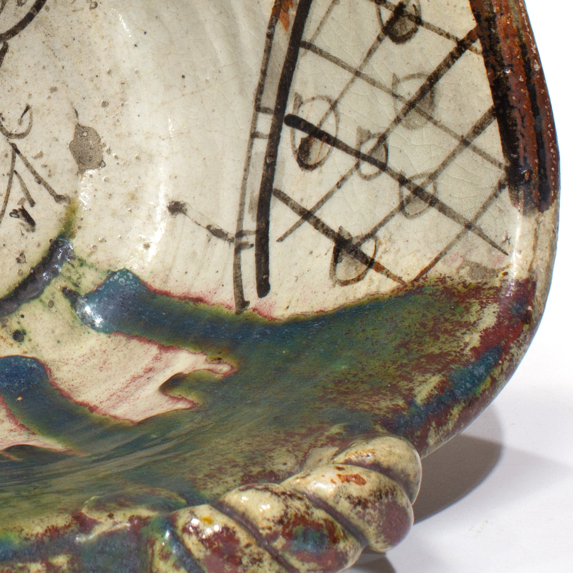 Oribe Basin with Handles | Japanese Large Bowl