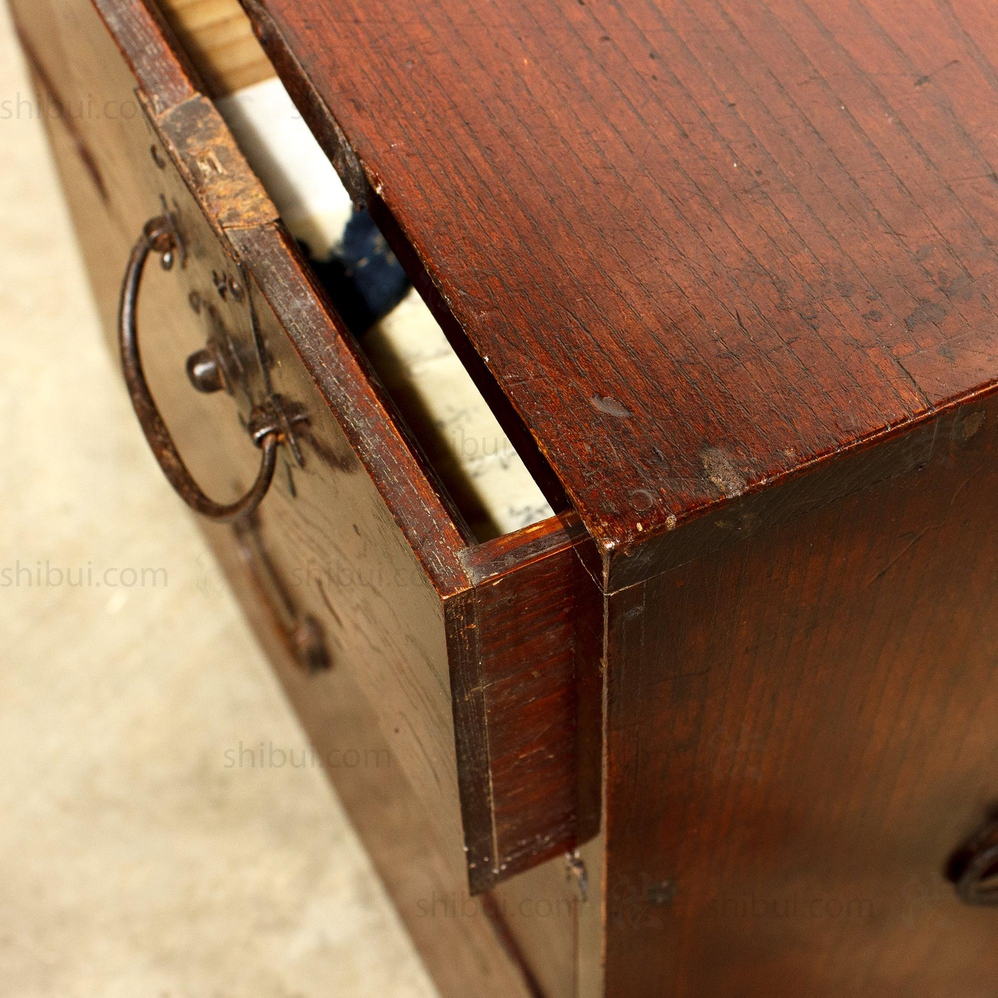 Beautifully Figured Keyaki 4 Drawer Ko Dansu | Small Tansu Chest