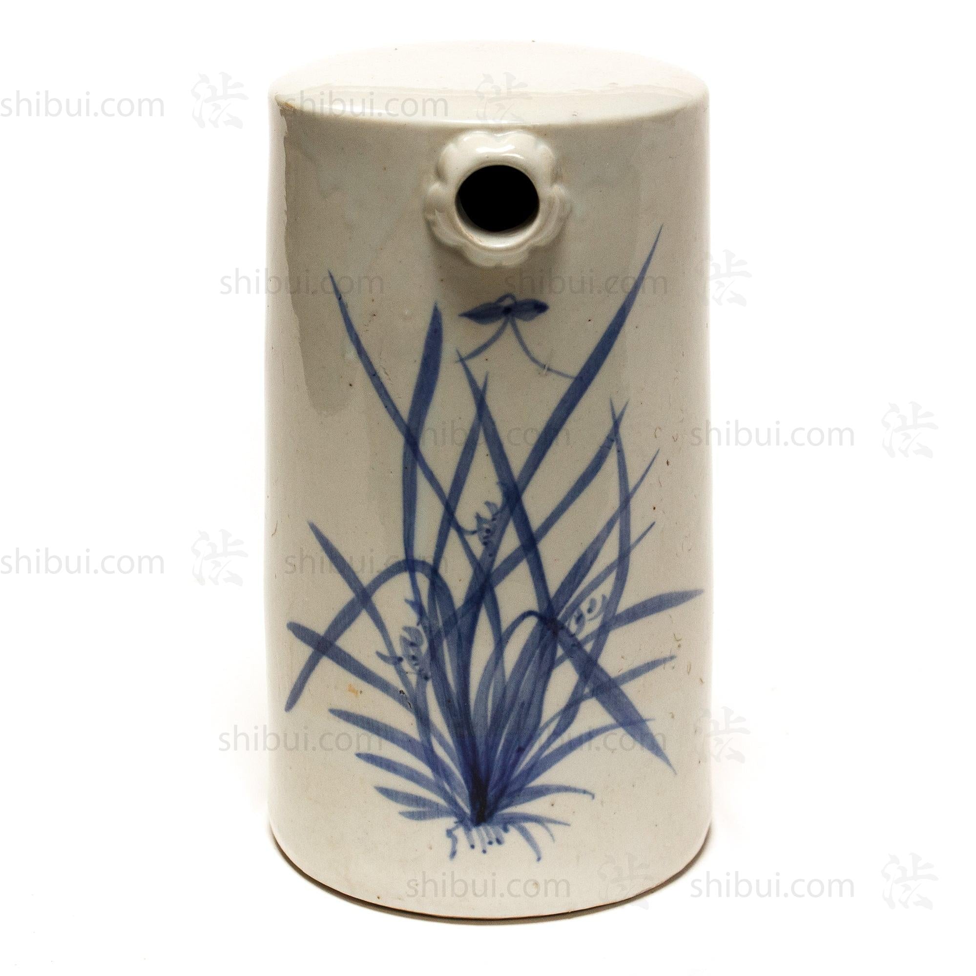 Japanese Ceramic Foot Warmer with Floral Motif