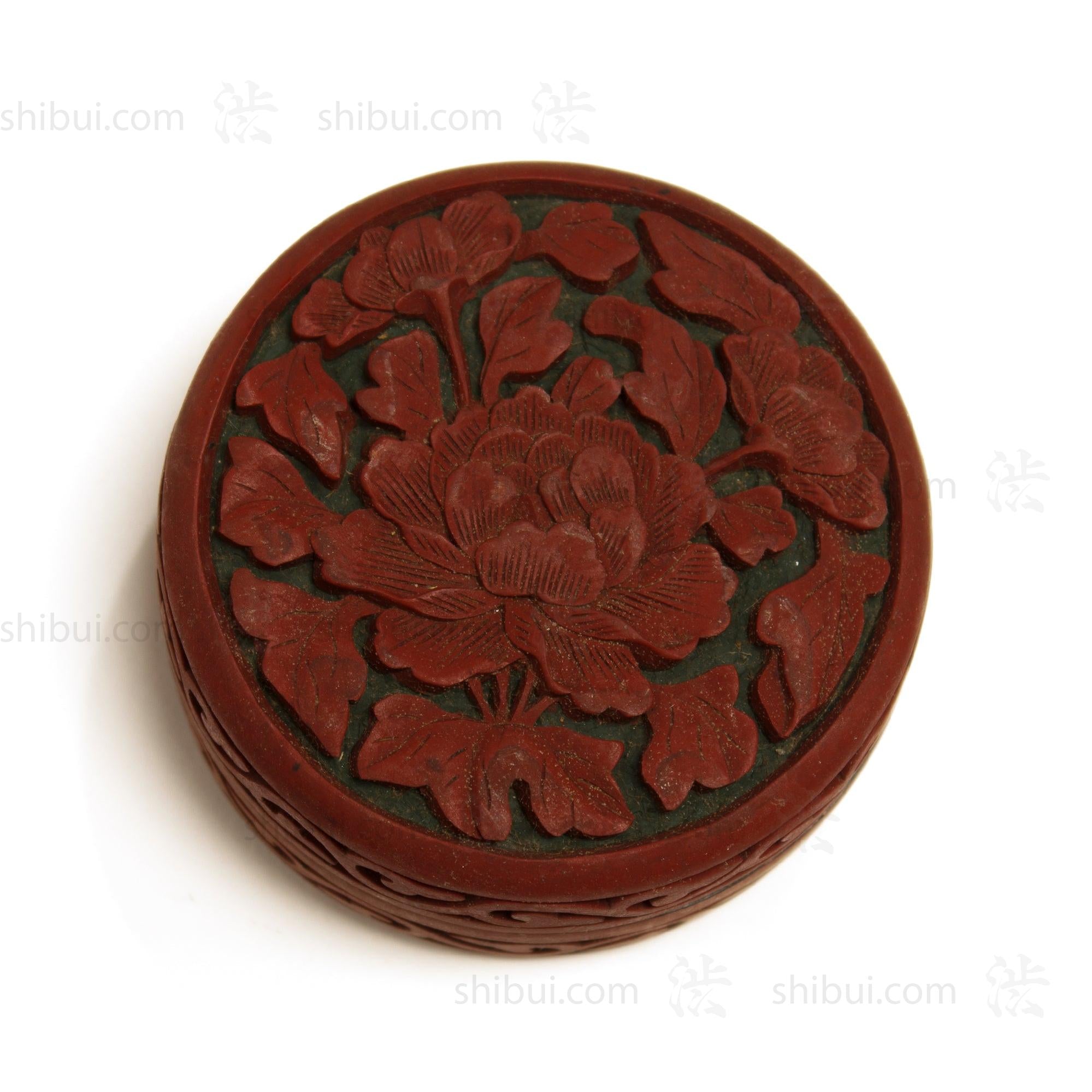 Red Peony Kogo | Japanese Incense Storage Container
