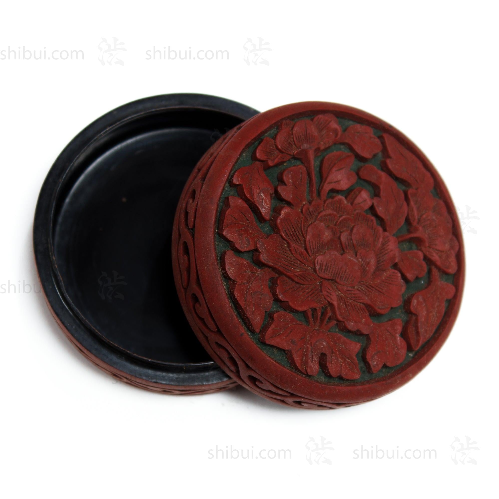 Red Peony Kogo | Japanese Incense Storage Container