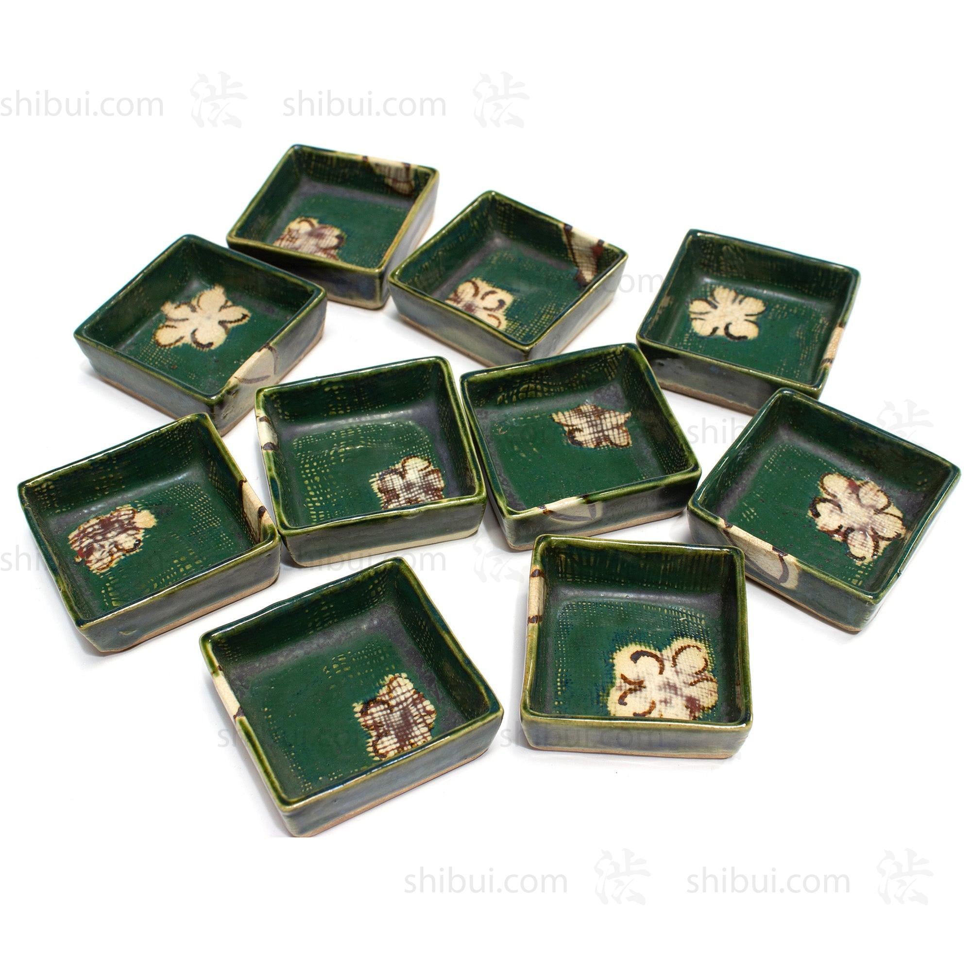 Antique Oribe Ware small Plates