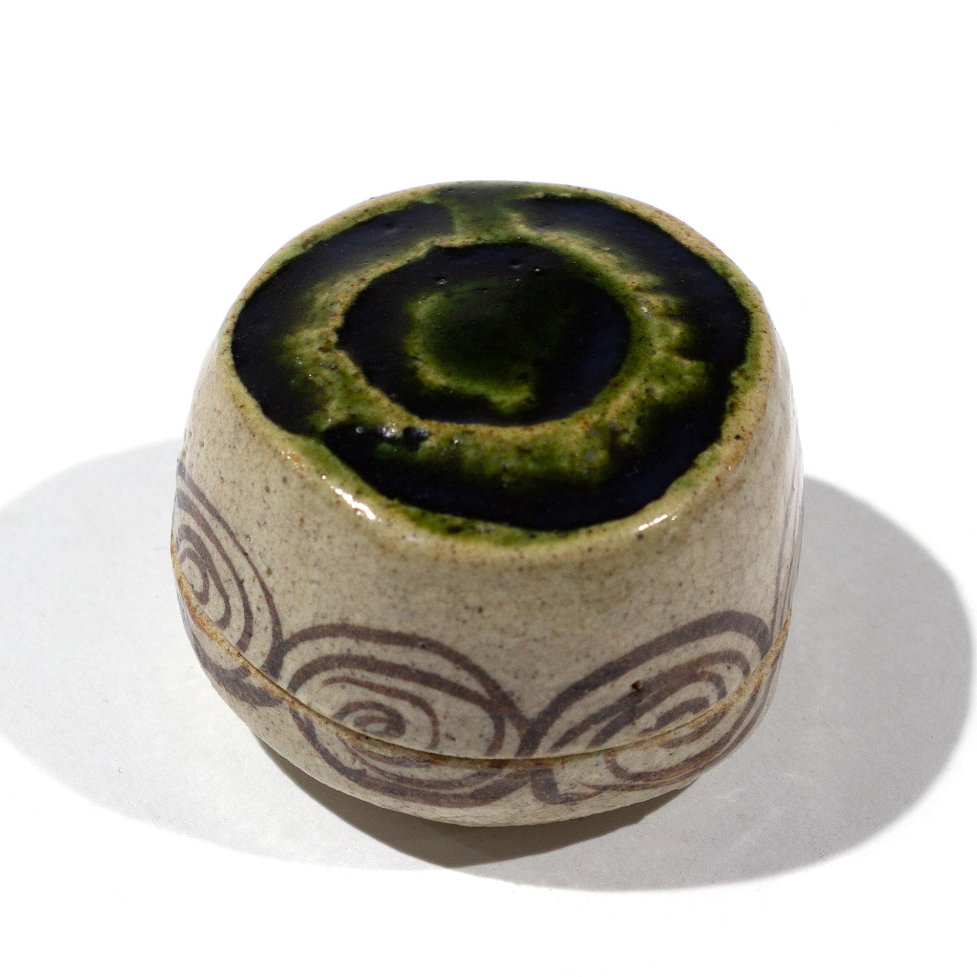 Oribe Ceramic Kogo | Japanese Incense Storage Container