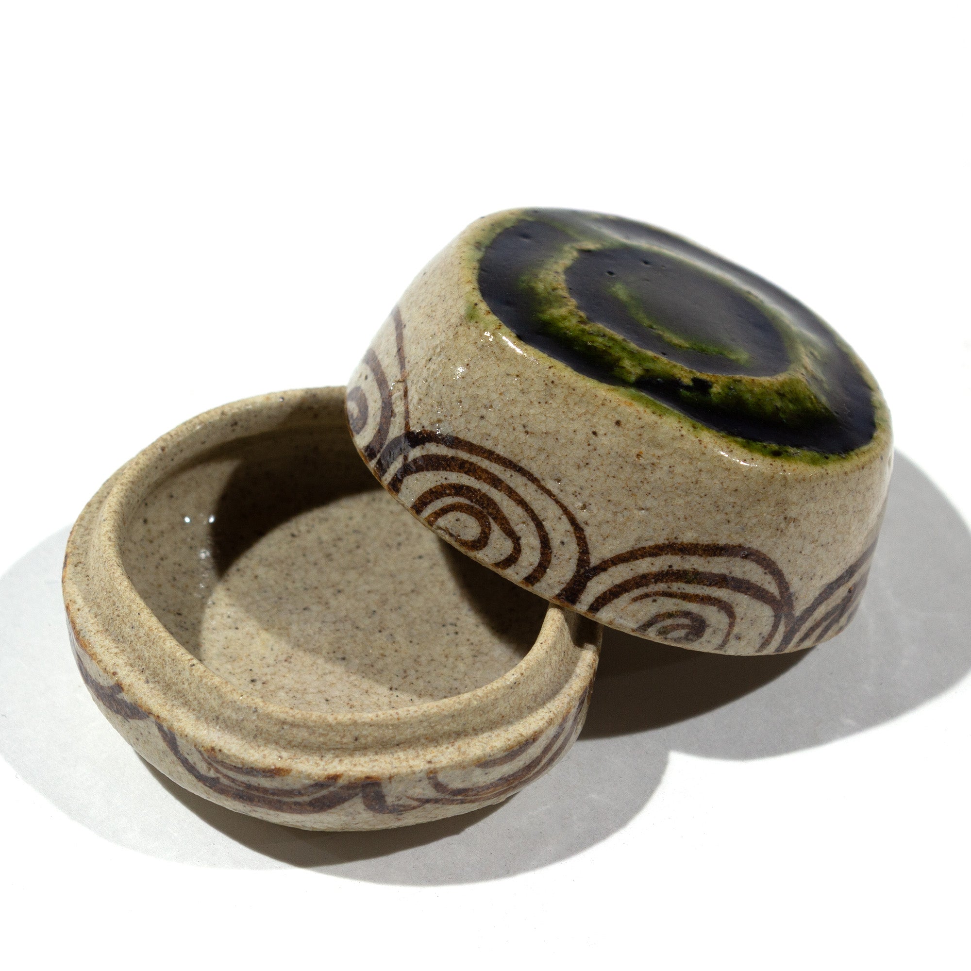 Oribe Ceramic Kogo | Japanese Incense Storage Container