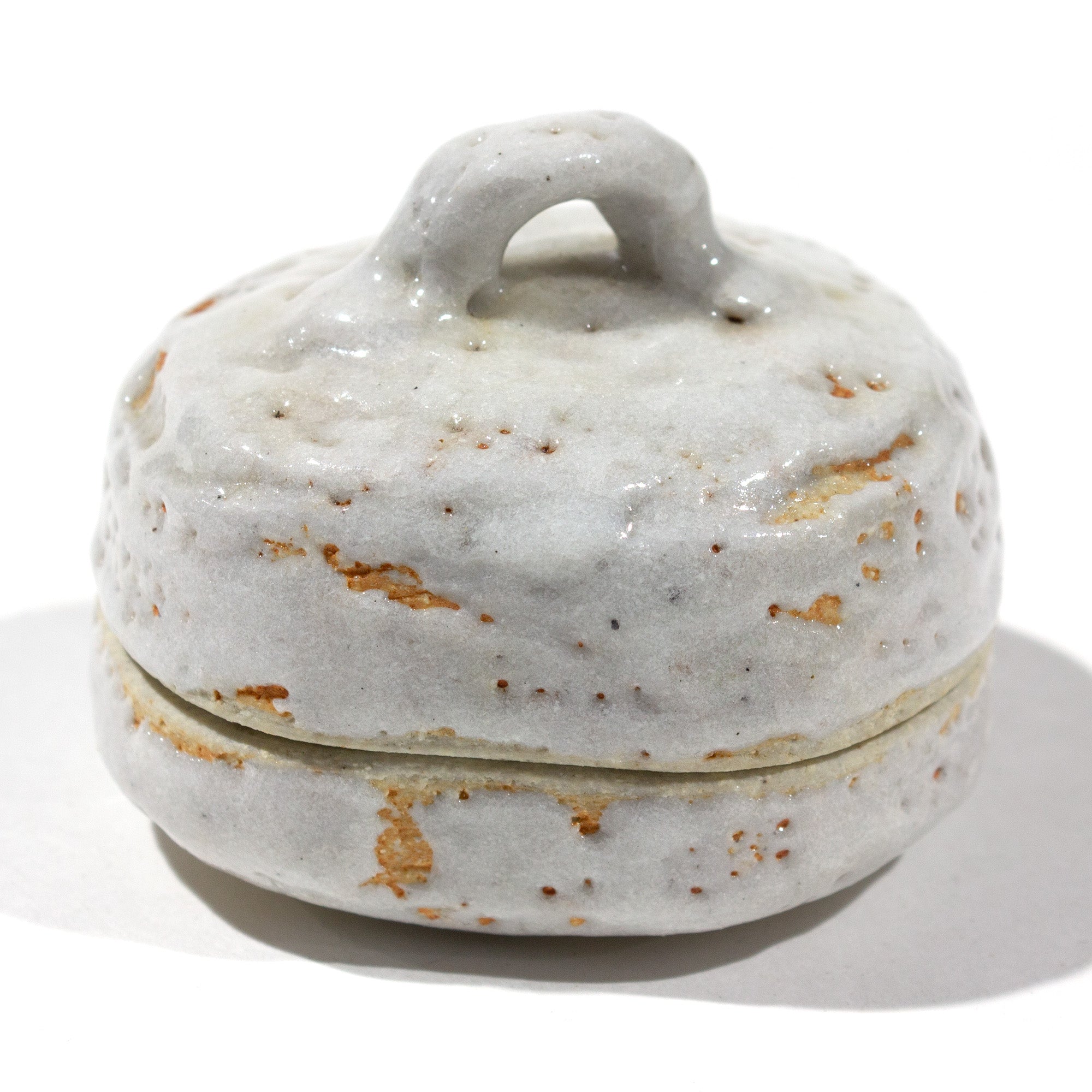 Shino Seto Ceramic Kogo | Japanese Incense Storage Container