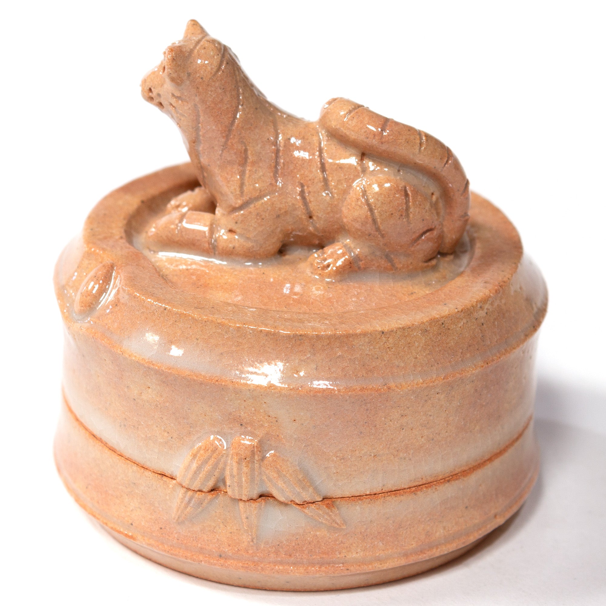 Tiger Ceramic Kogo | Japanese Incense Storage Container