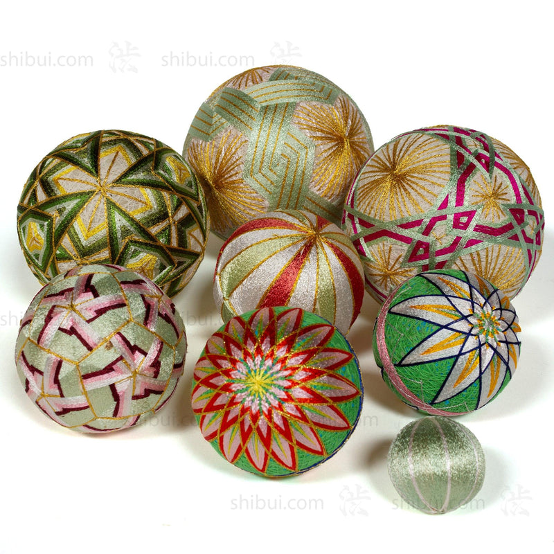 Temari Ball Set of 8 - Traditional Folk Art Toy