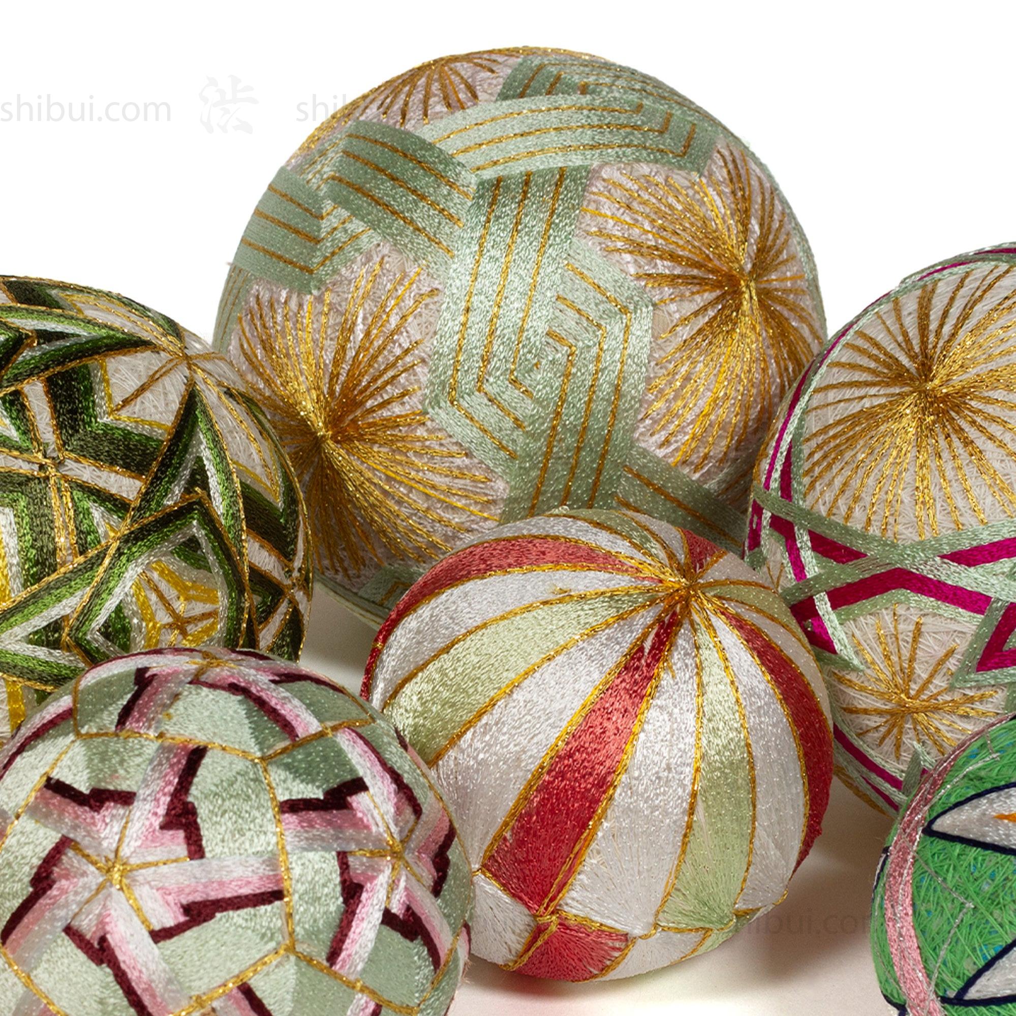 Temari Ball Set of 8 - Traditional Folk Art Toy