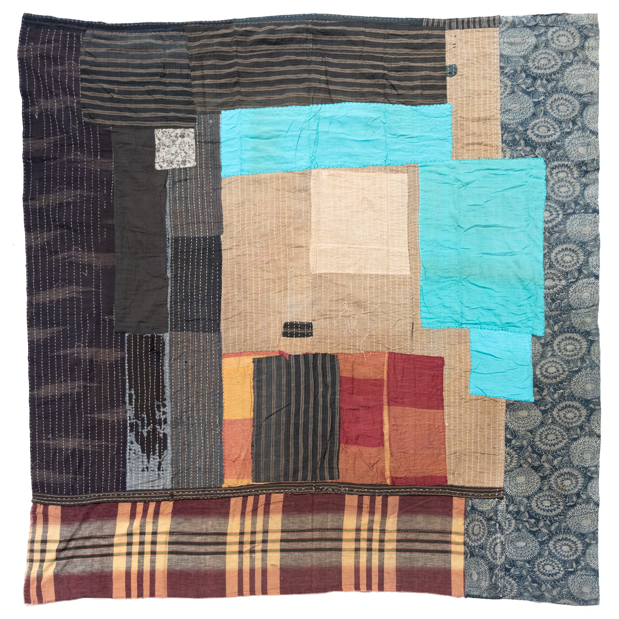 Shima Boro Multilayer Blanket | Japanese Indigo