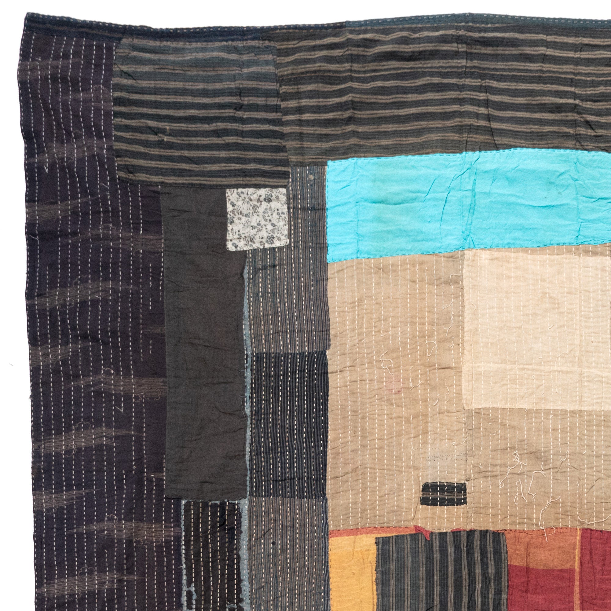 Shima Boro Multilayer Blanket | Japanese Indigo