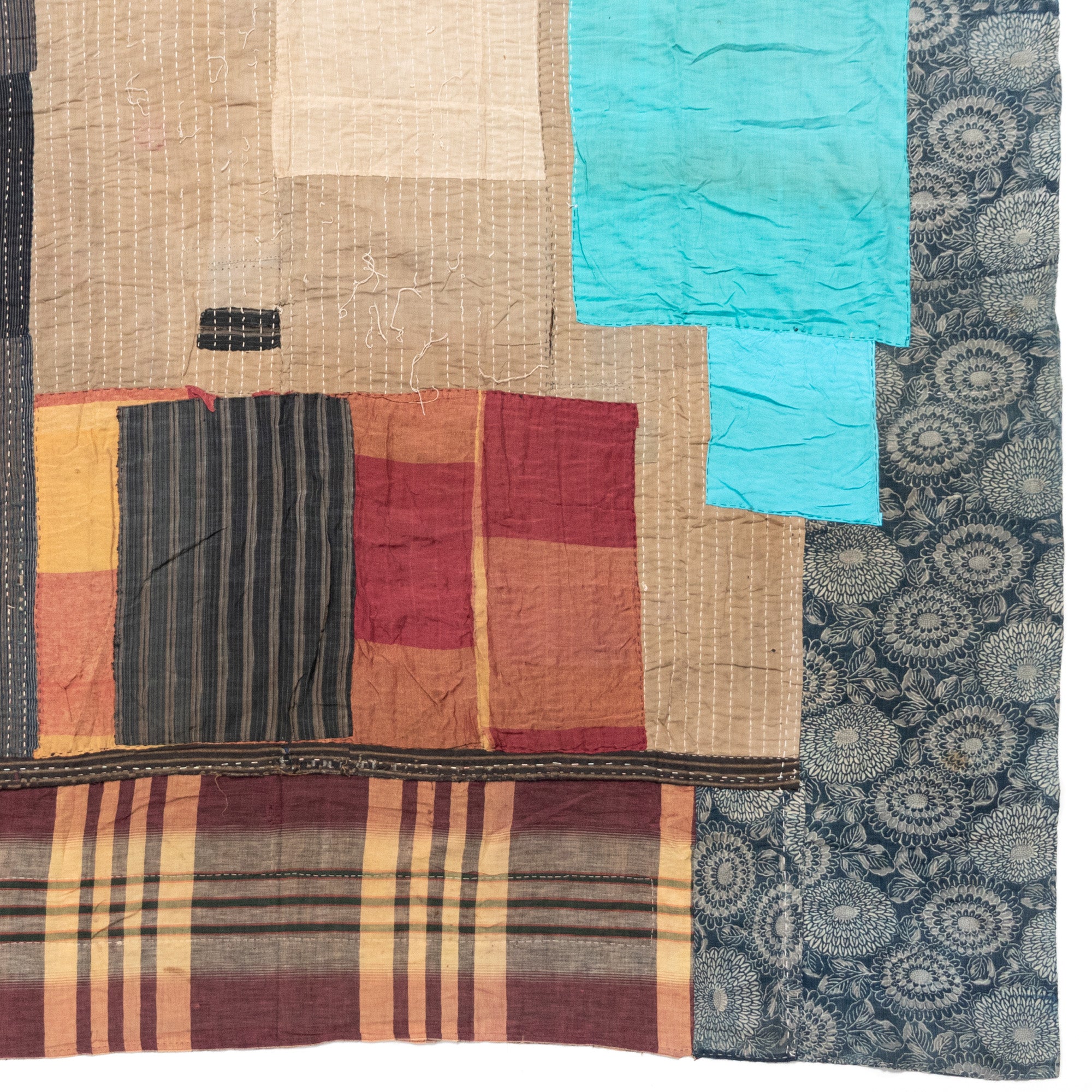 Shima Boro Multilayer Blanket | Japanese Indigo